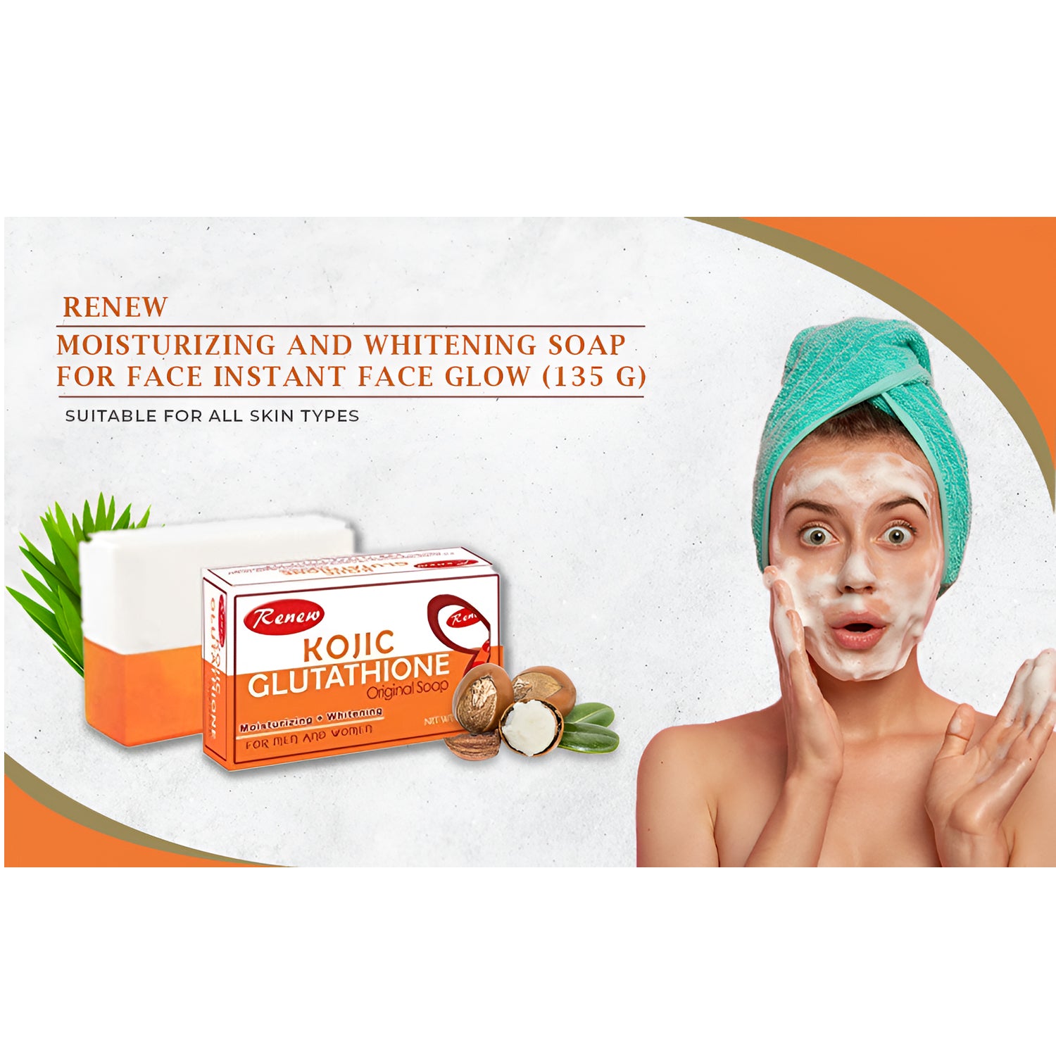 Renew Kojic Glutathione Moisturizing+Whitening Original Soap- 135g Sige Mart UAE Renew Kojic Glutathione Moisturizing+Whitening Original Soap- 135g Sige Mart UAE