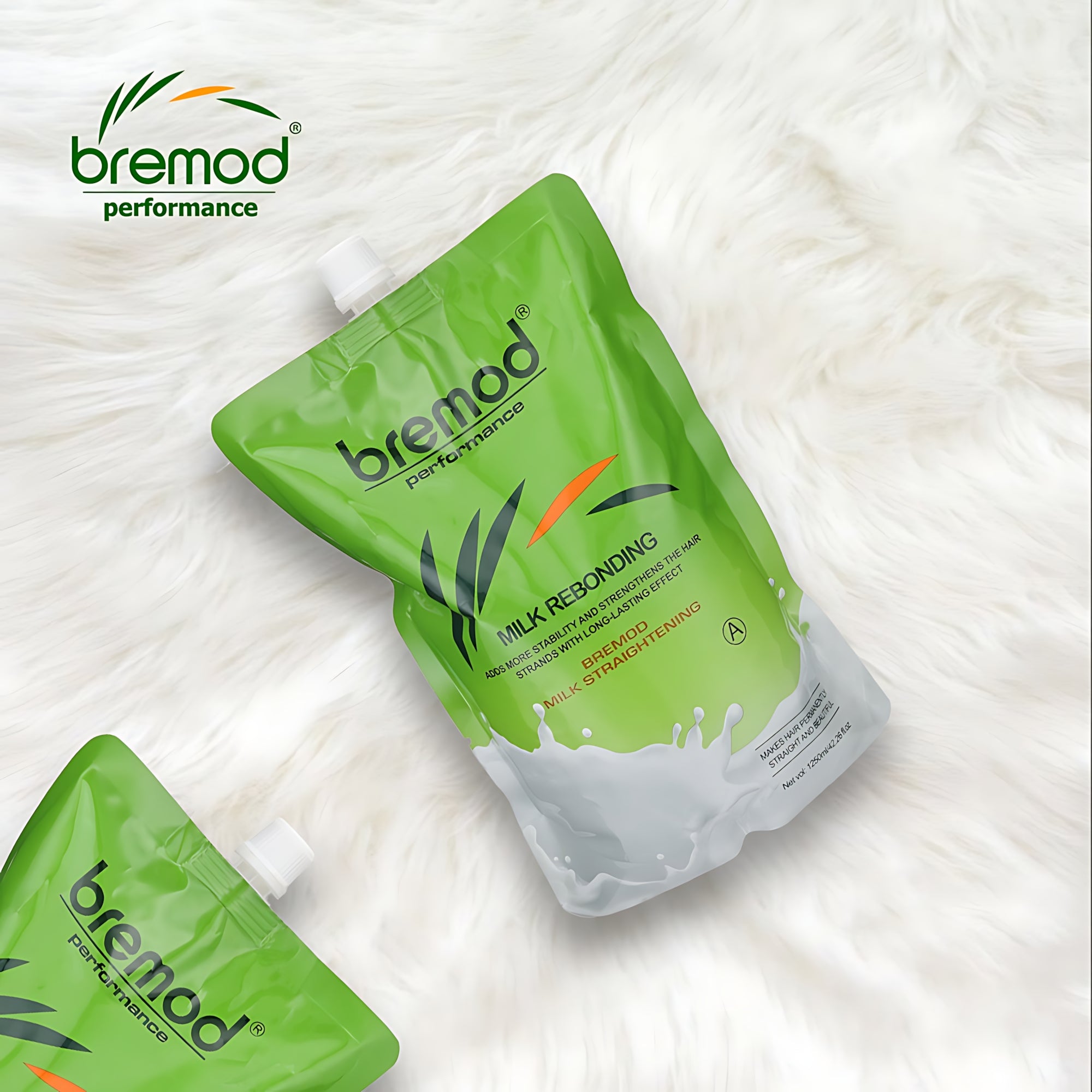 Bremod Milk Rebonding Set (A + B) – Professional Hair Straightening & Nourishing Treatment – 1250ml + 1250ml