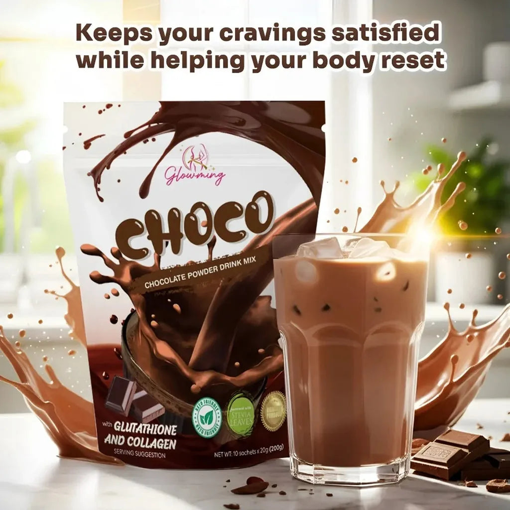 Glowming Choco Chocolate Powder Drink Mix - 200g (10 Sachets x 20g)