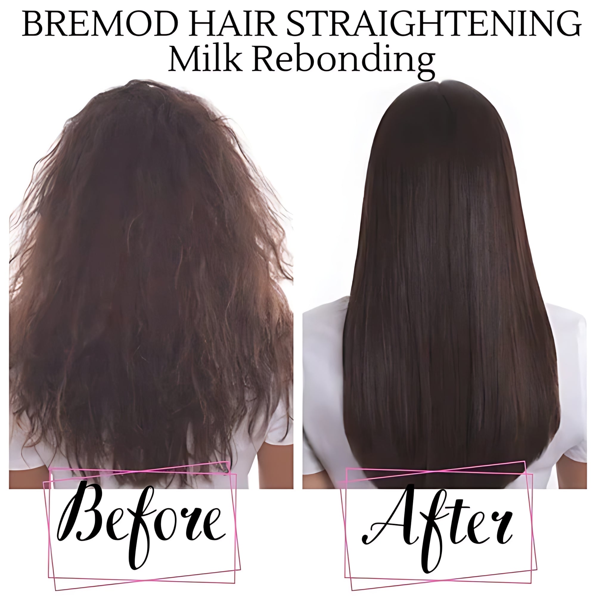 Bremod Milk Rebonding Set (A + B) – Professional Hair Straightening & Nourishing Treatment – 1250ml + 1250ml