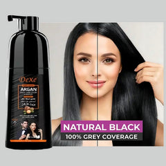 Dexe Natural Black Argan Speedy Hair Color Shampoo - 420ml