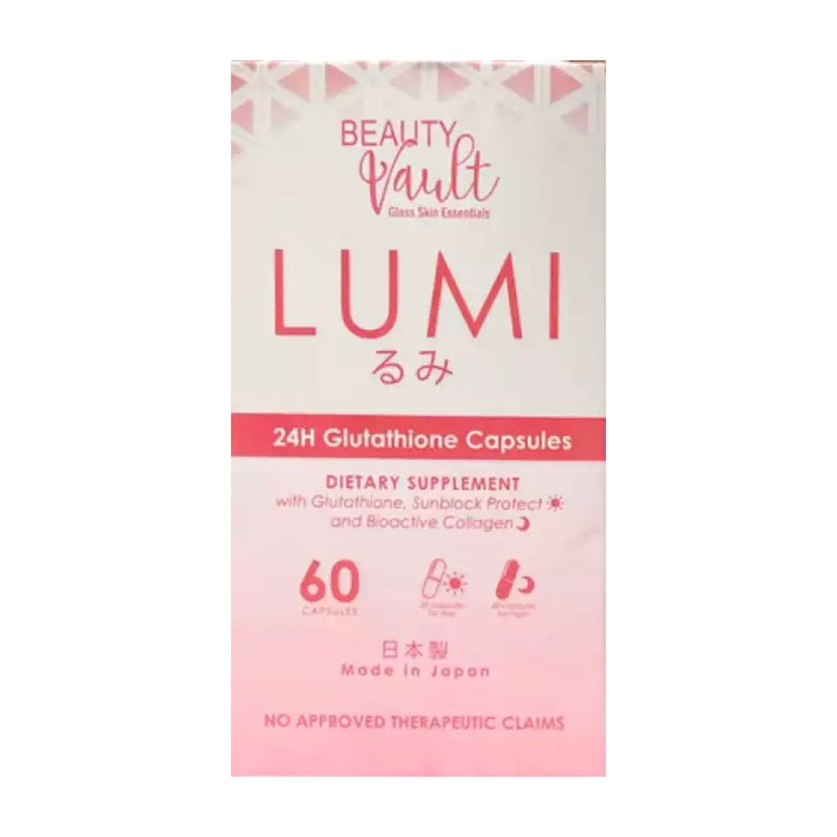 Beauty Vault Lumi 24H Glutathione Capsules 60 Caps