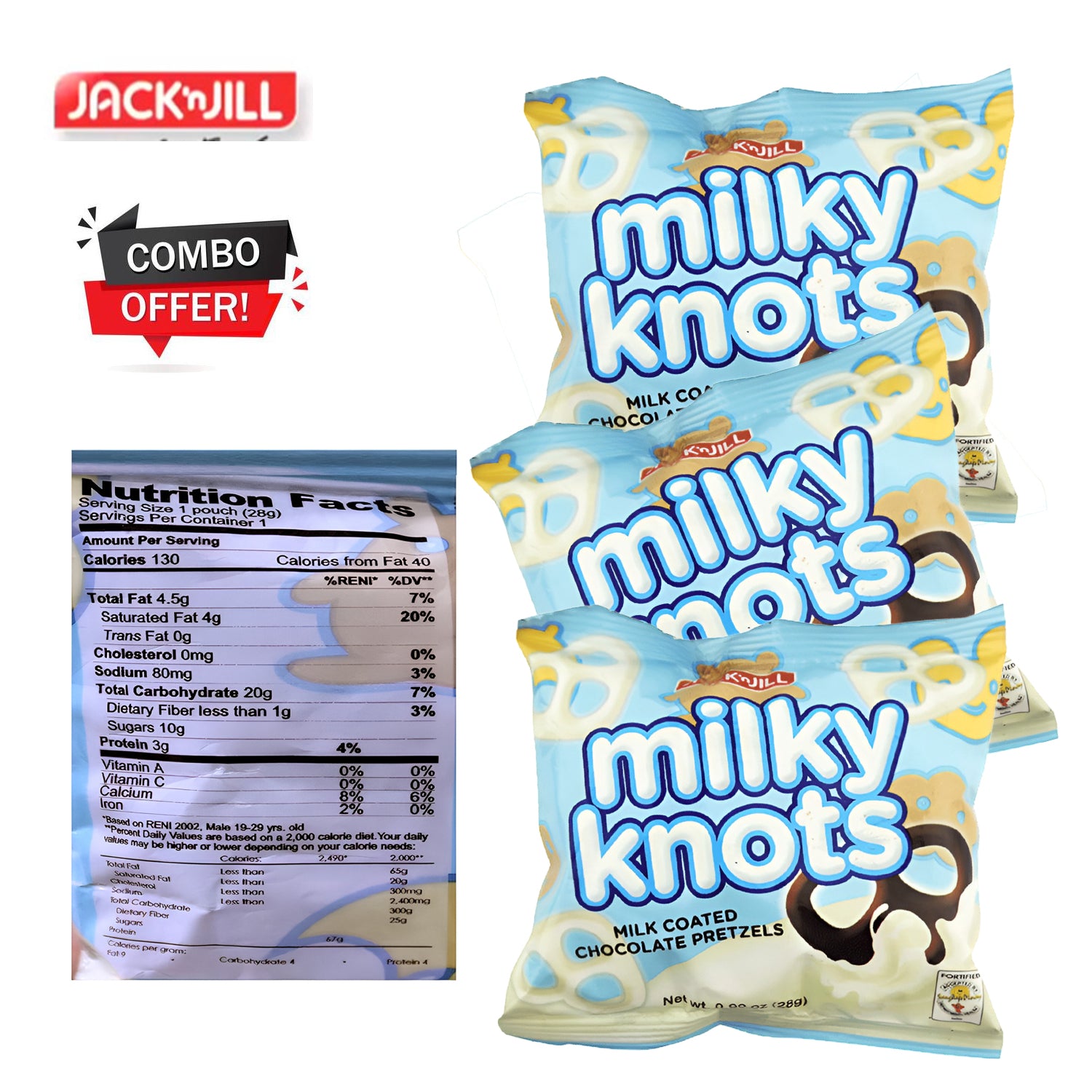 Jack 'n Jill Milky Knots Chocolate 25g -  Combo Offer
