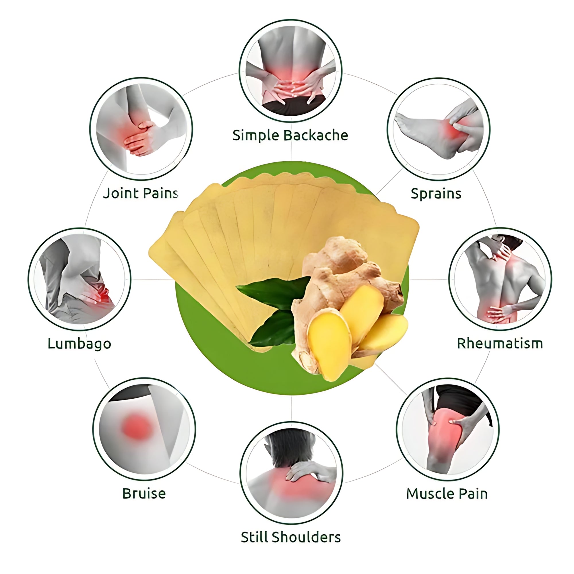 FAREJIANGTIE Pain Relief Ginger Patches - 100pc