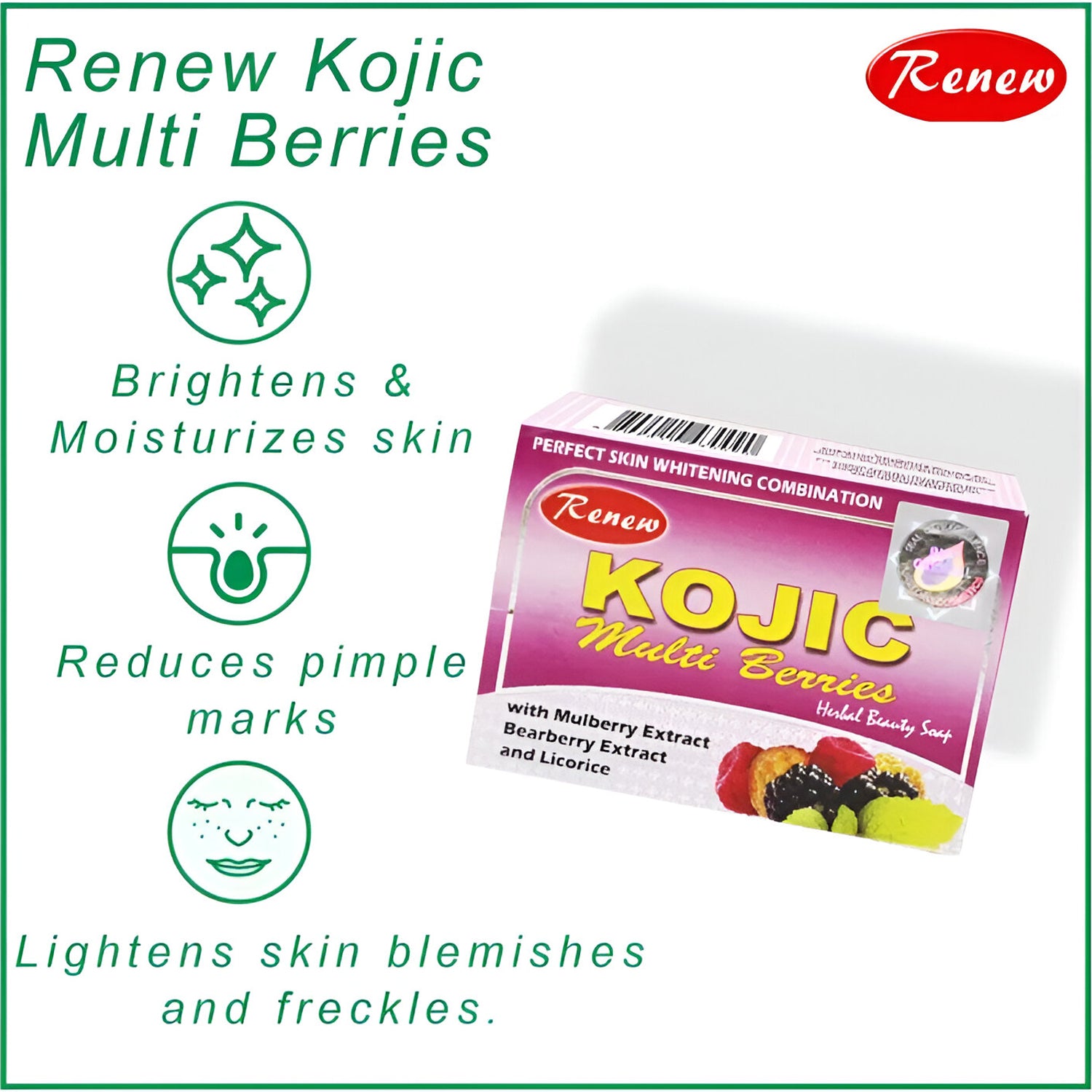 Renew Kojic Multi Berries Herbal Beauty Soap - 135g