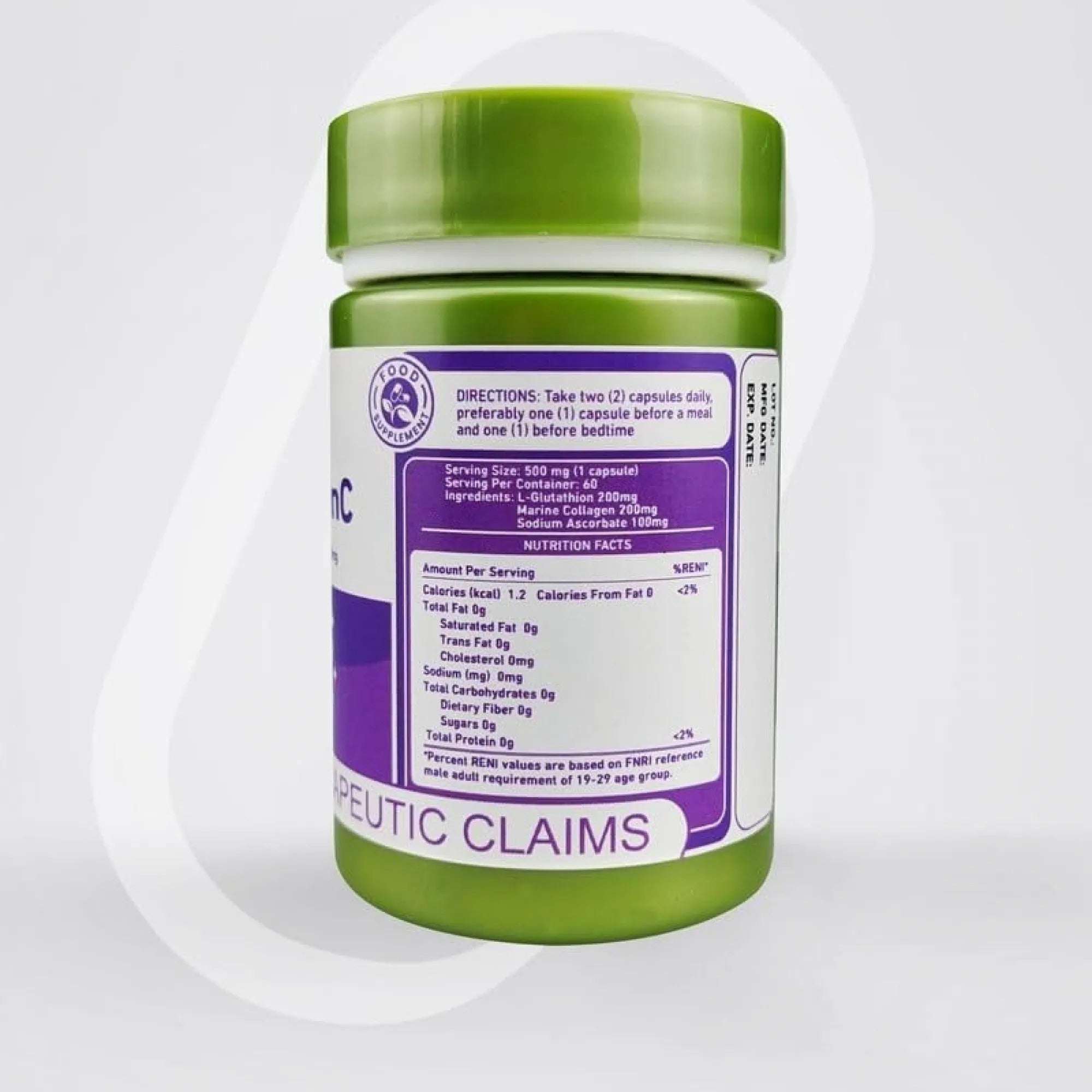 Simplee Supplements GlutaGenC – 500mg Skin Brightening & Antioxidant Capsules (60 Cap)