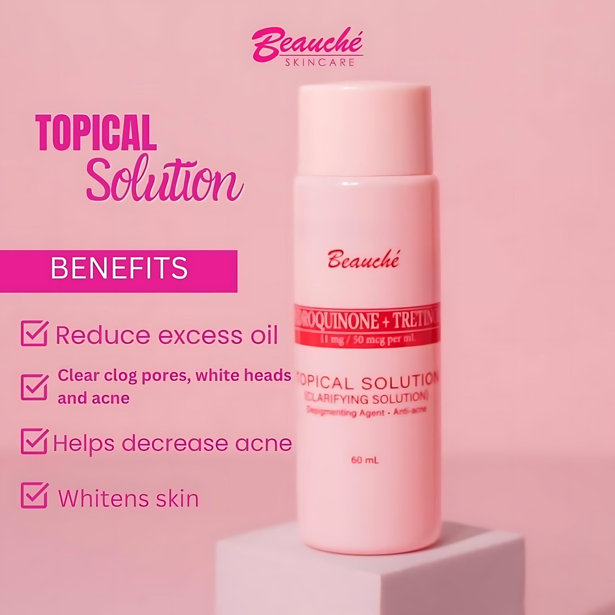 Beauche Clarifying Solution – Deep Cleansing & Skin Brightening Formula - 60ml