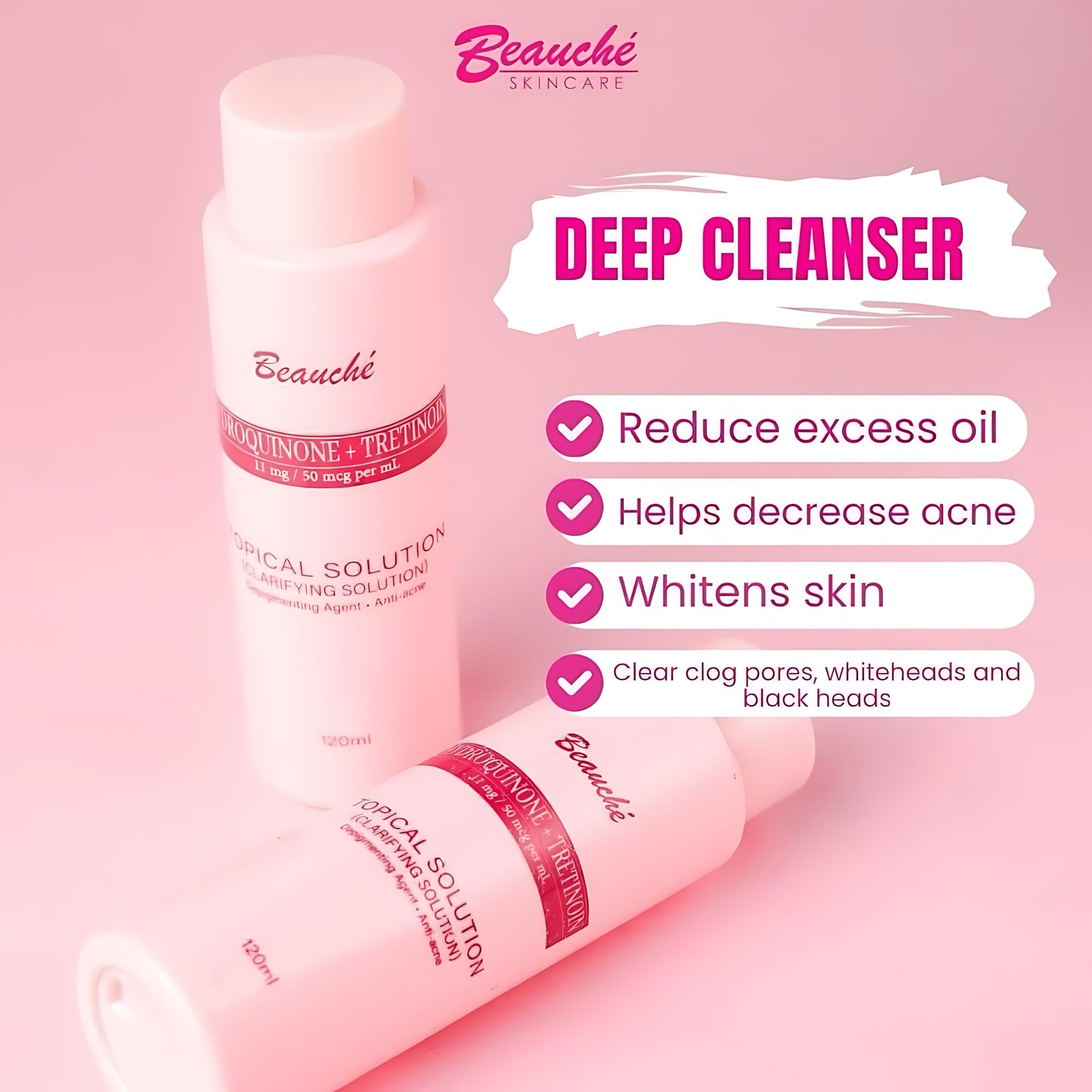 Beauche Clarifying Solution – Deep Cleansing & Skin Brightening Formula - 60ml