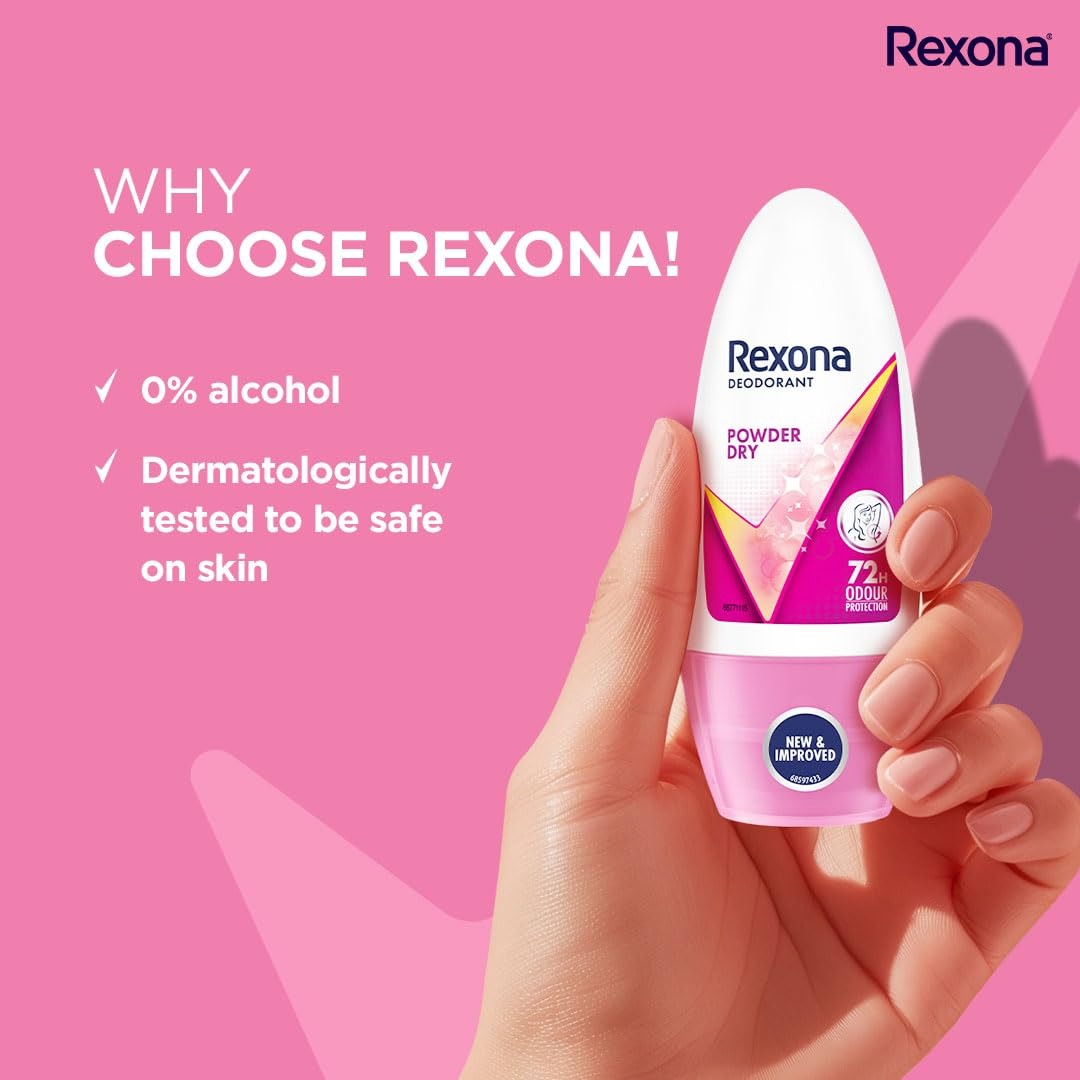Rexona Powder Dry Roll-On Deodorant for Women – 50ml