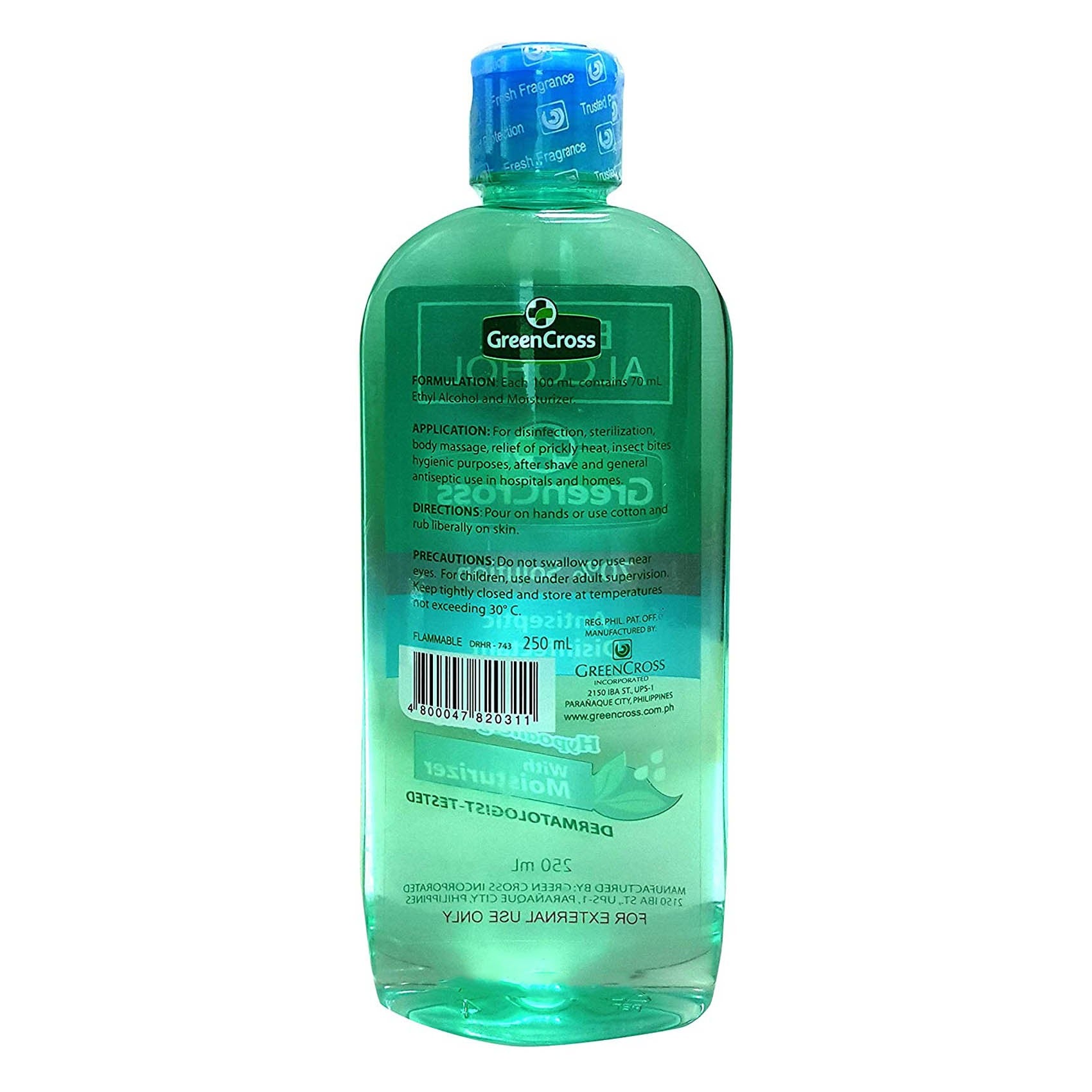 Green Cross Ethyl Alcohol 70% Solution with Moisturizer – 250 ml