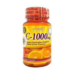 Acorbic C-1000mg Vitamin C Supplement + Manee Gluta Collagen Pink - (COMBO)