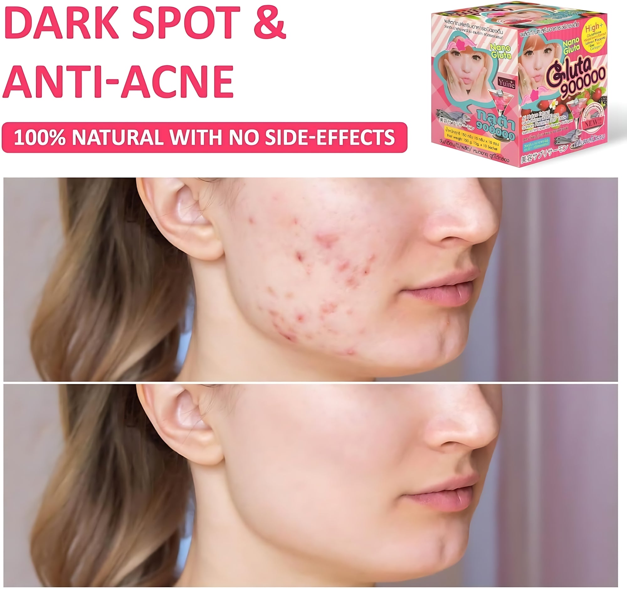 Nano Gluta 9000000 Anti-Aging & Brightening Skin Drink – Mixed Fruit Flavor (15g × 10 Sachets)