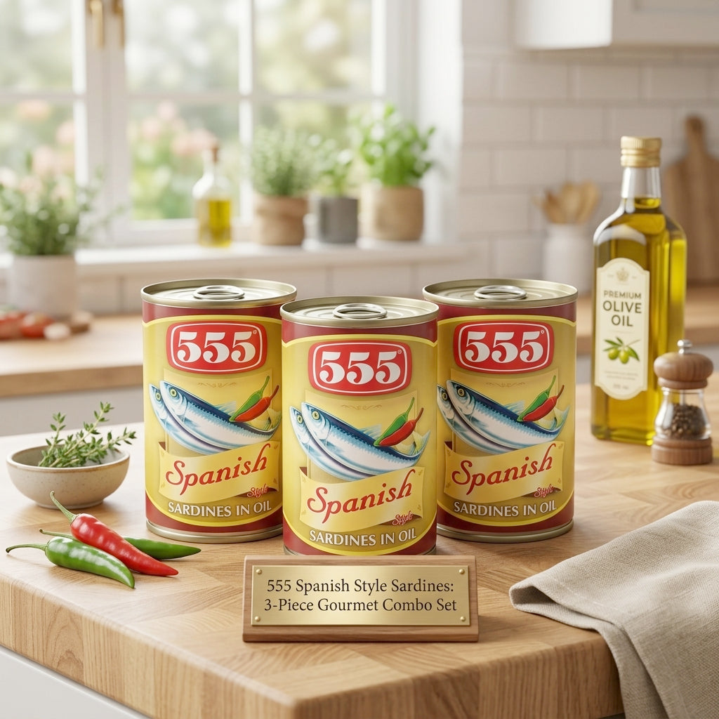 555 Spanish Style Sardines in Oil – 155g × 3 Cans (Offer)