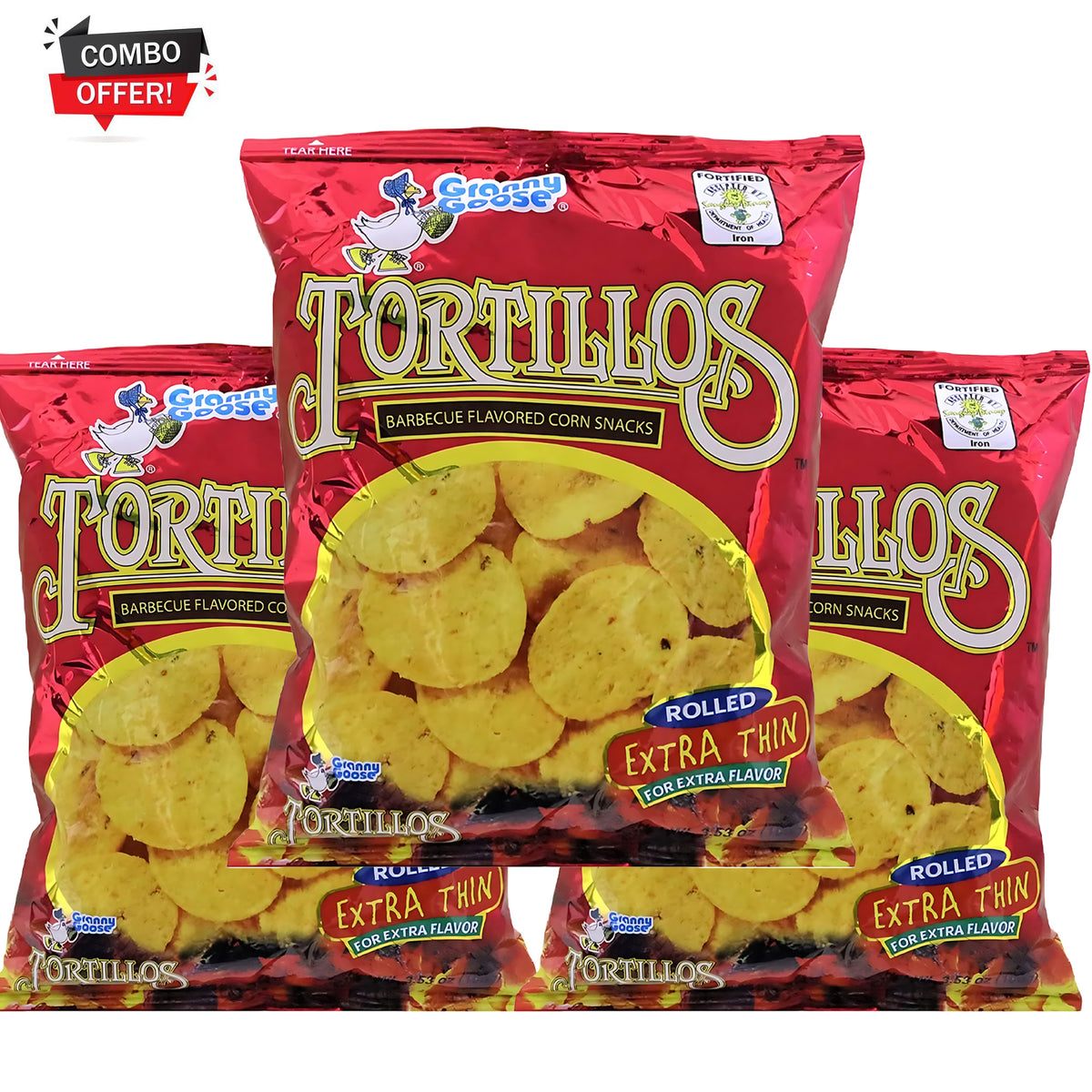 Granny Goose BBQ Tortillos Chips 100gm - Combo Offer