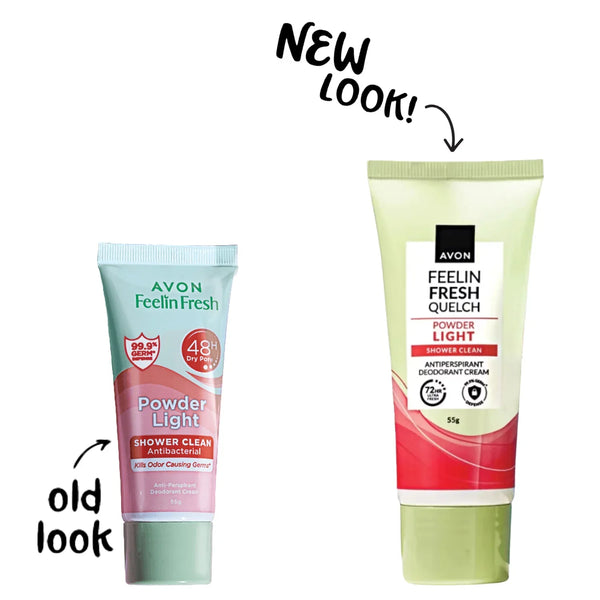 Avon Feelin Fresh Quelch Powder Light Anti-Perspirant Deo Cream - 55g (1+1 Offer)