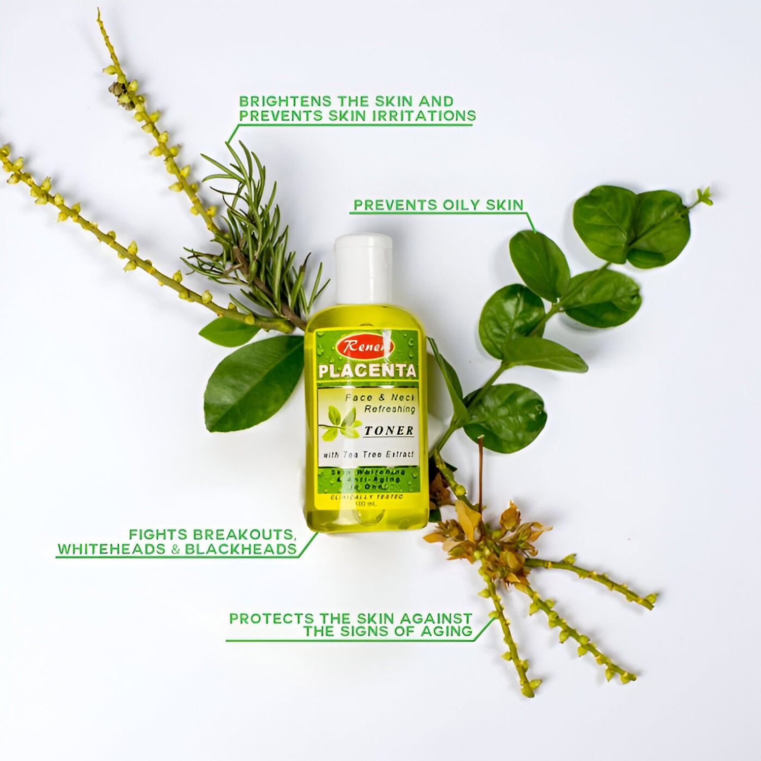 Renew Placenta Face & Neck Refreshing Toner With Tea Tree Extract - 100ml