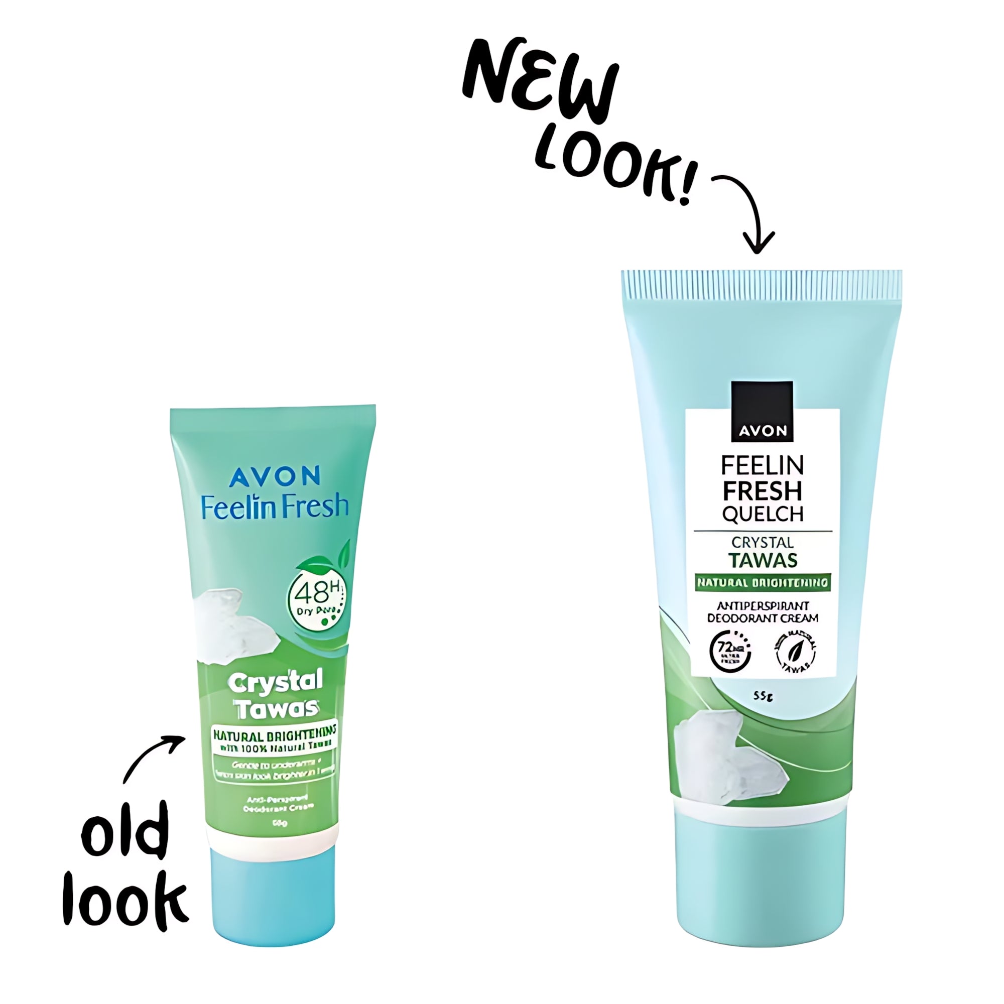Avon Feelin Fresh Quelch Crystal Tawas Anti-Perspirant Deo Cream - 55g (1+1 Offer)