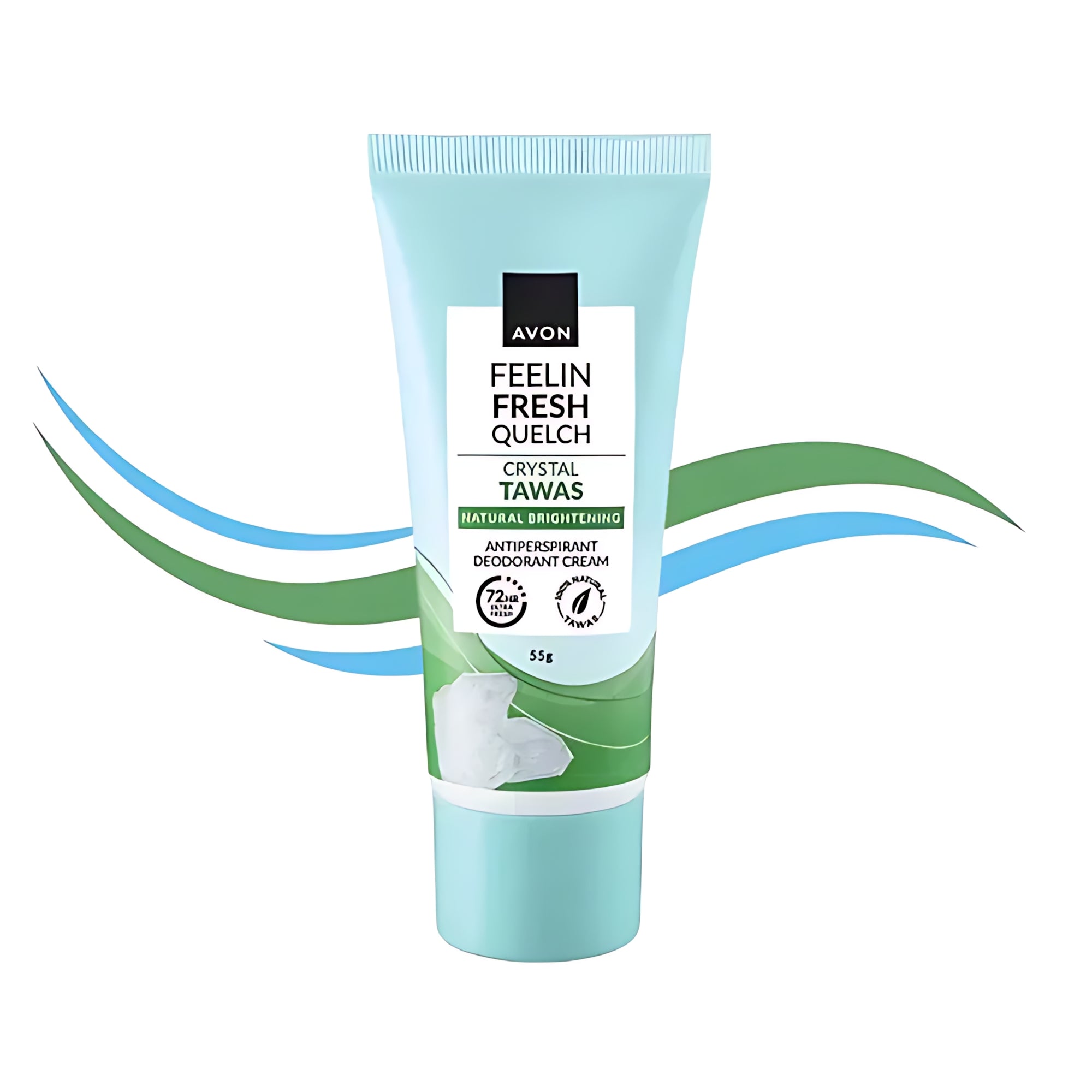 Avon Feelin Fresh Quelch Crystal Tawas Anti-Perspirant Deo Cream - 55g (1+1 Offer)