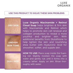 Luxe Organix Niacinamide + Retinol Cloud Soap – Eco Bundle Pack 3 x 80g