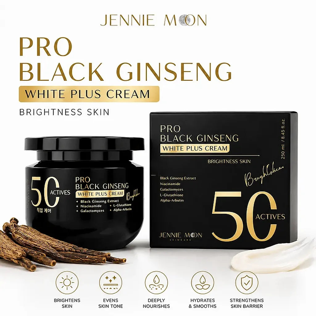 Jennie Moon Pro Black Ginseng White Plus Cream – 50 Actives – 250ml