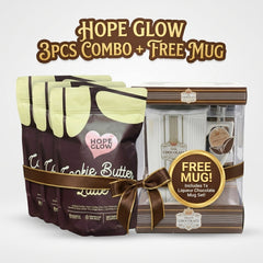 Hope Glow Cookie Butter Latte DTX – 8 Sachets (120g) | 3 Pcs Combo + FREE Coffee Mug