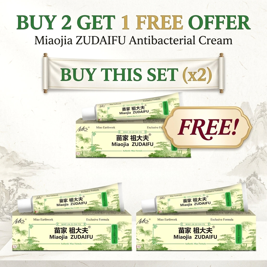 Miaojia Zudaifu Antibacterial Cream 15g - Buy 2 Get 1 Free Offer