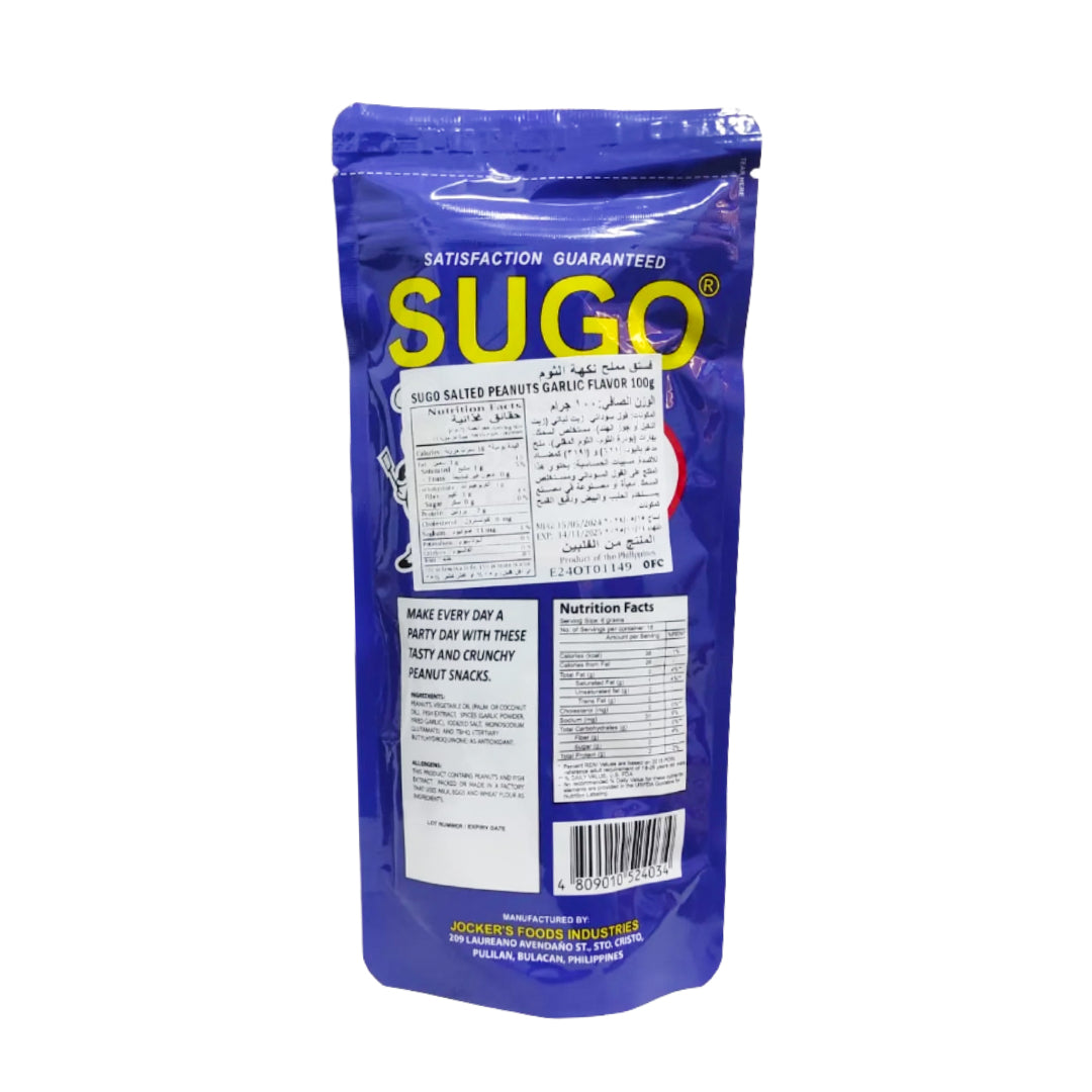 Sugo Greaseless Salted Peanuts Garlic Flavor 100g