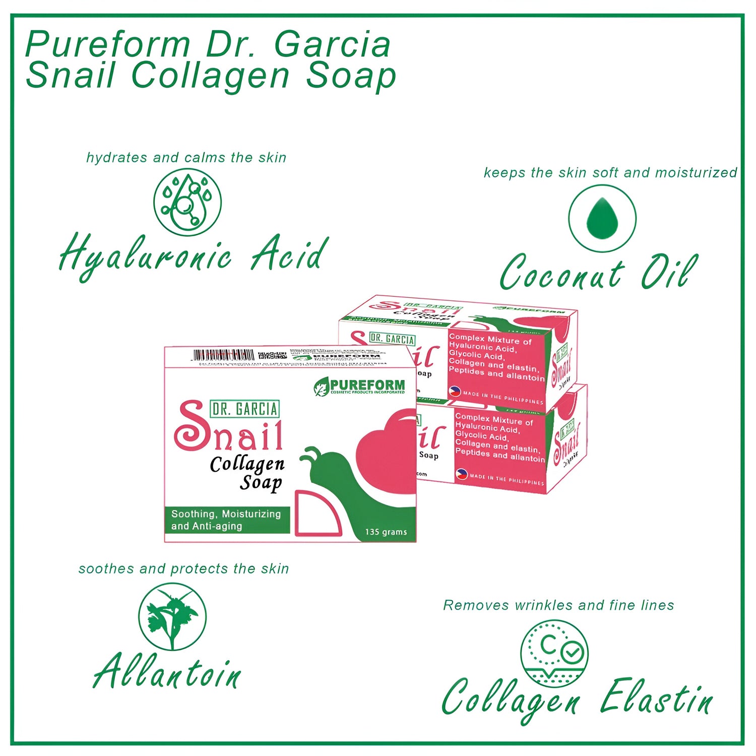DR.Garcia Snail Collagen (Soothing Moisturizing & Anti-aging) Soap 135g