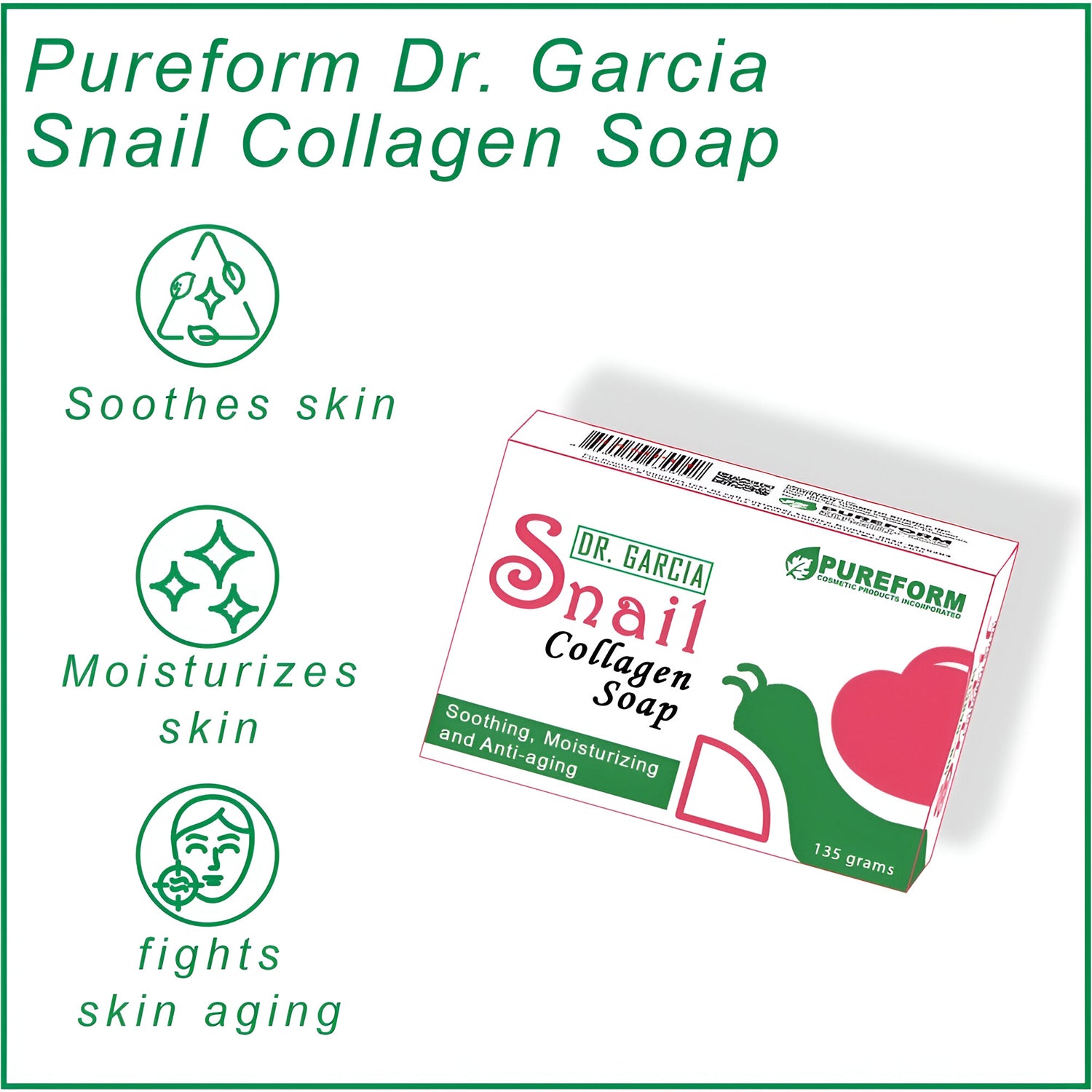 DR.Garcia Snail Collagen (Soothing Moisturizing & Anti-aging) Soap 135g