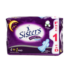 Sisters Overnight Dry Sanitary Napkin With Wings - 5 Pads