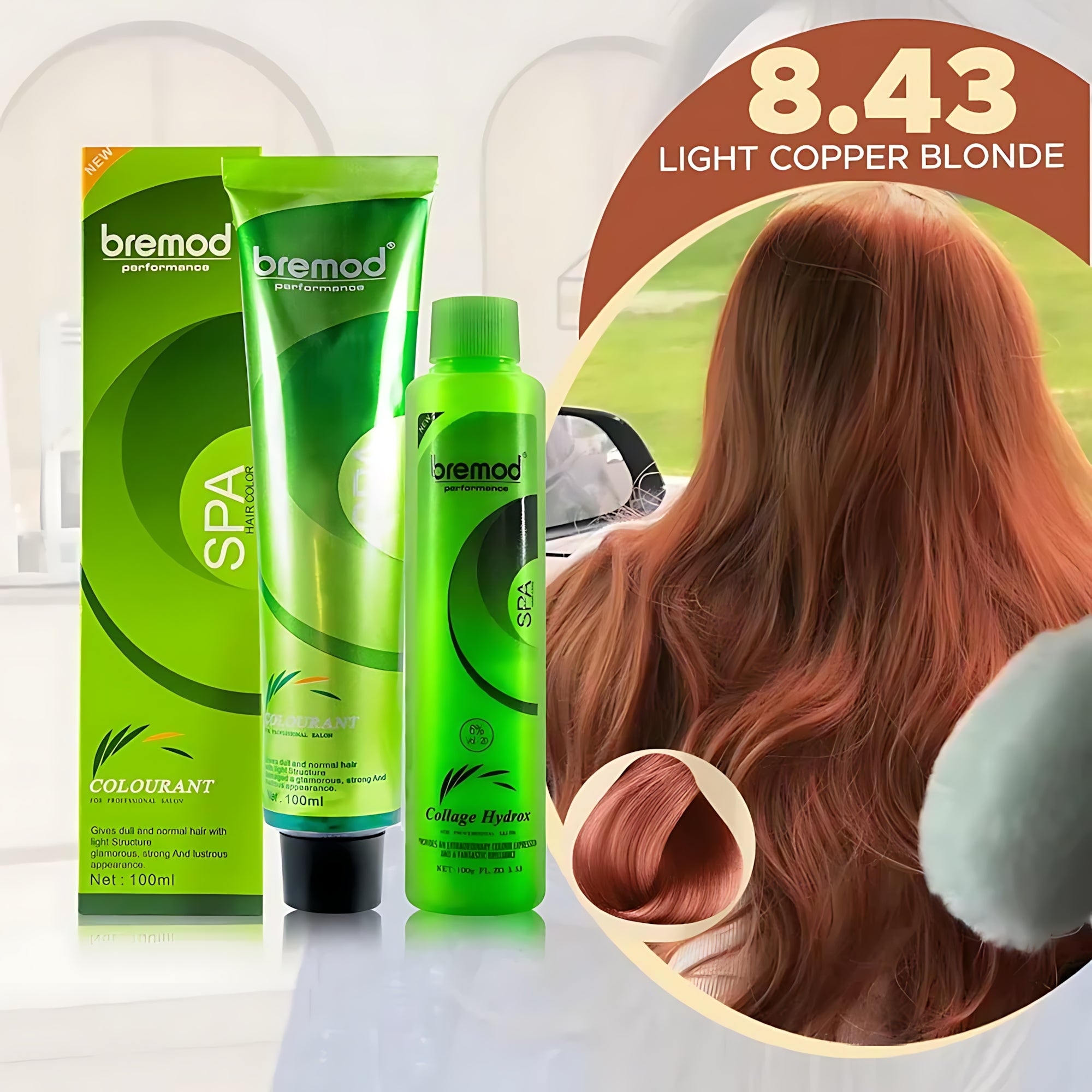 Bremod Performance 8.43 Light Copper Blond Hair Color - 100ml