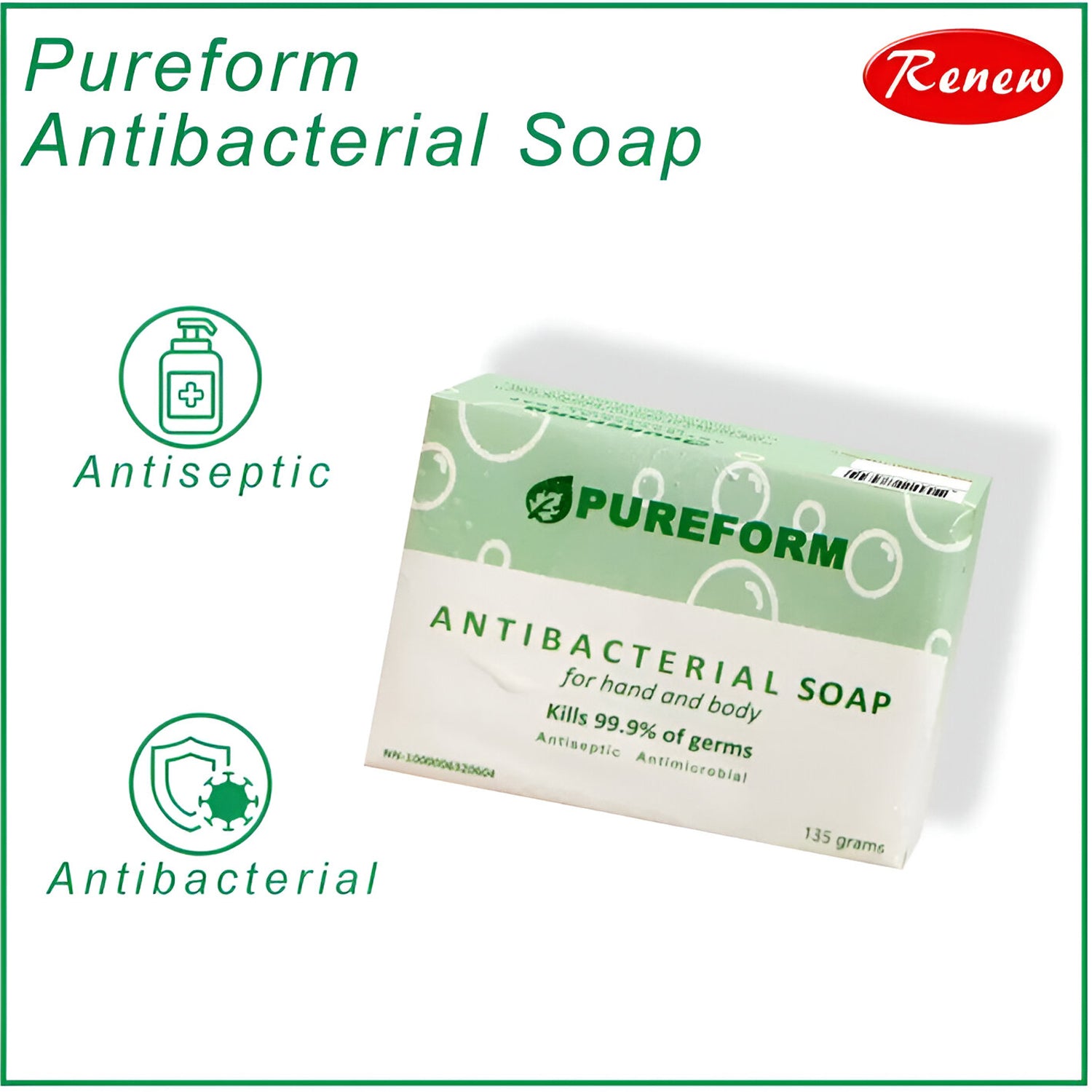 Pureform Antibacterial Hand & Body Soap - 135g