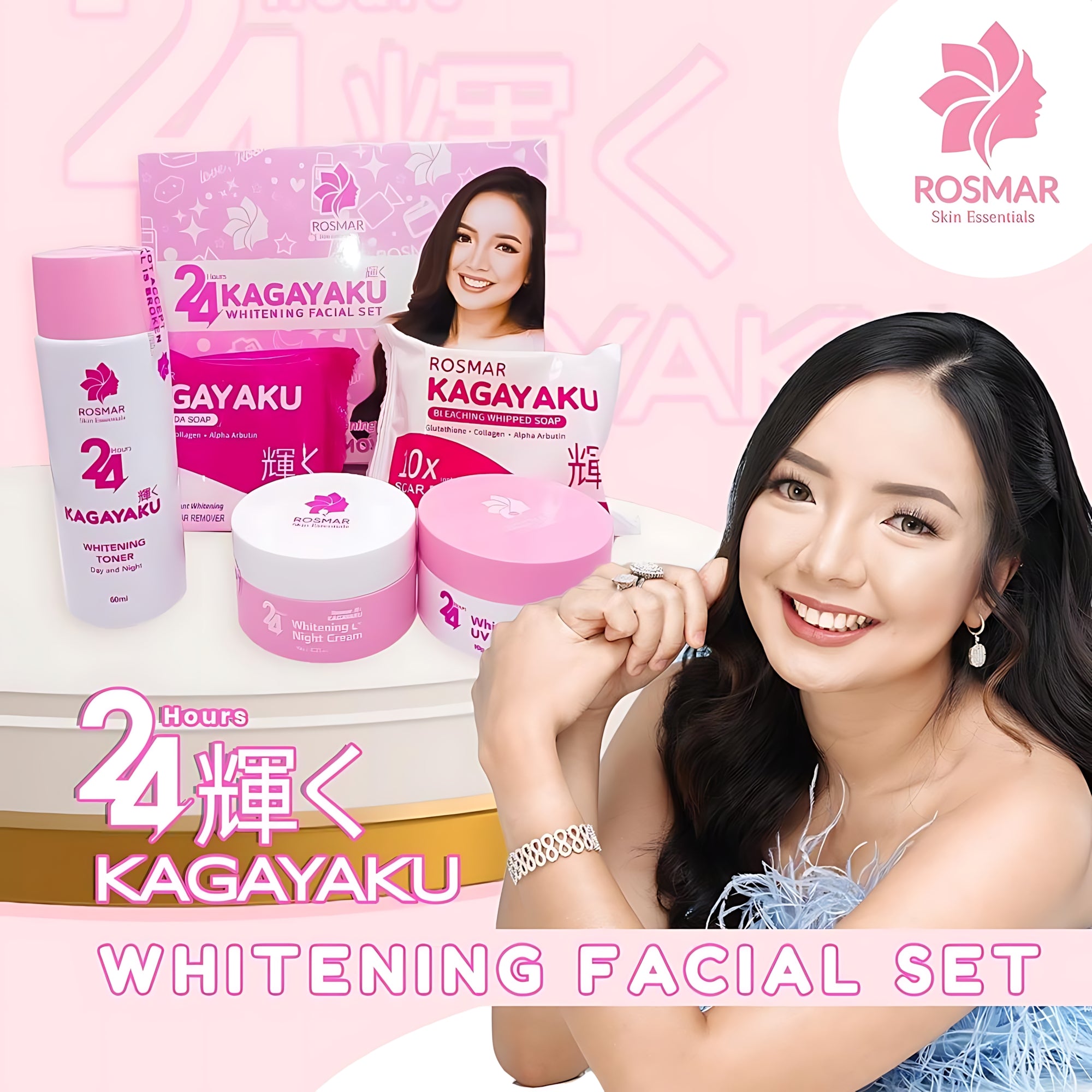 Rosmar Kagayaku 24 Hours Whitening Facial Set