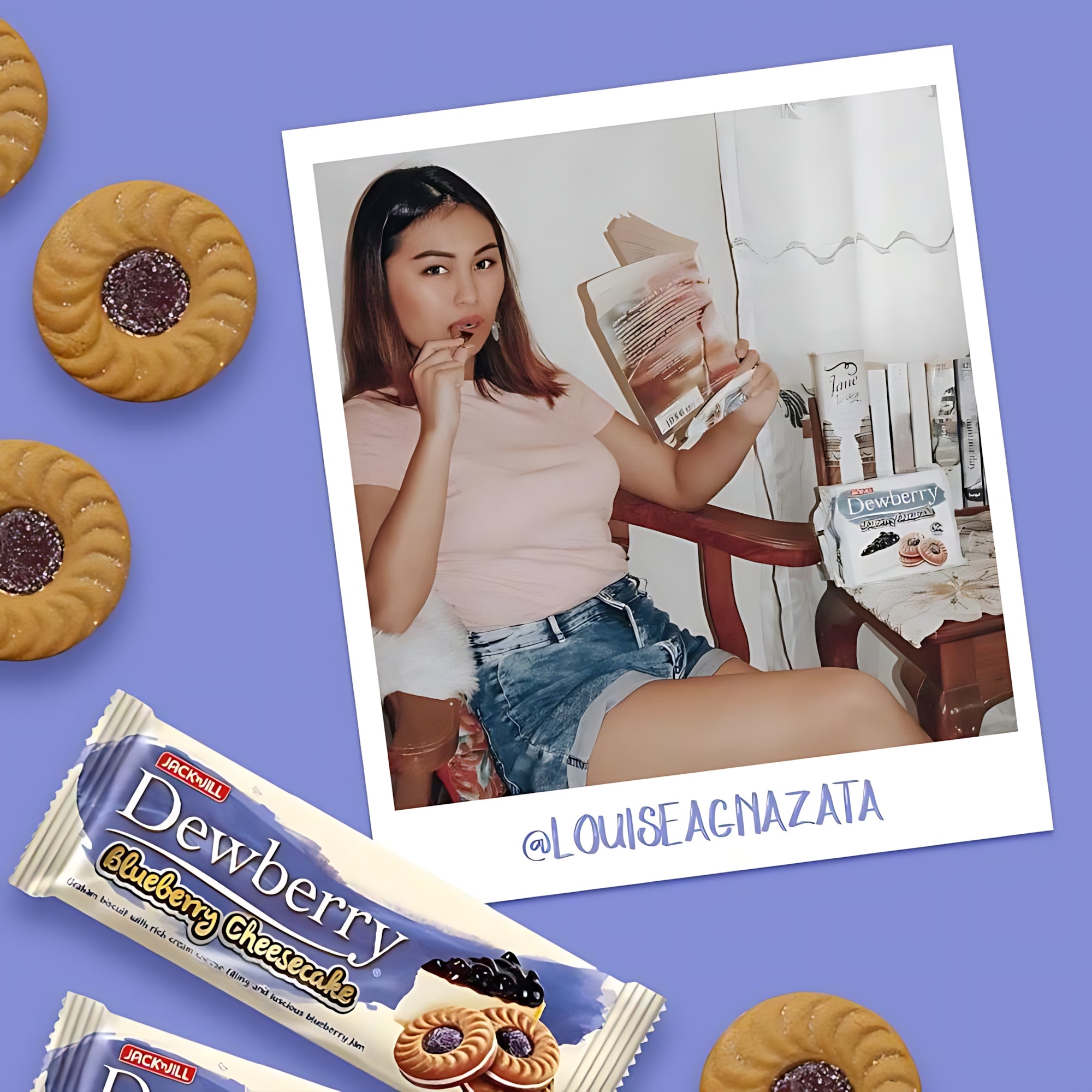 Jack ‘n Jill Dewberry Blueberry Cheesecake Biscuits – 330g (10 x 33g packs)