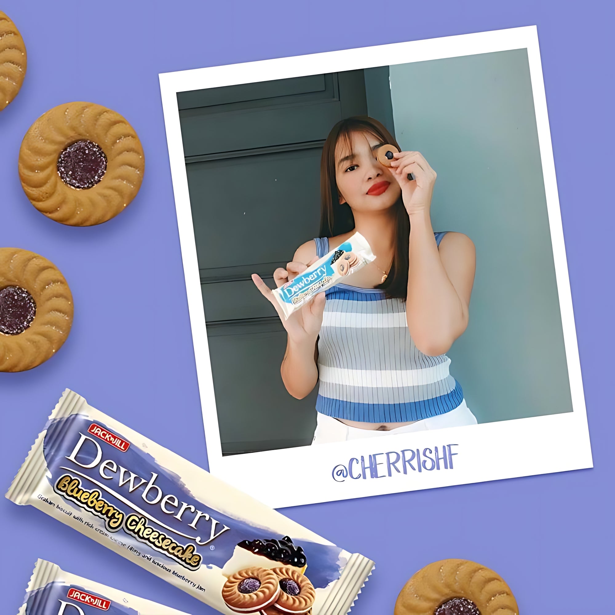 Jack ‘n Jill Dewberry Blueberry Cheesecake Biscuits – 330g (10 x 33g packs)