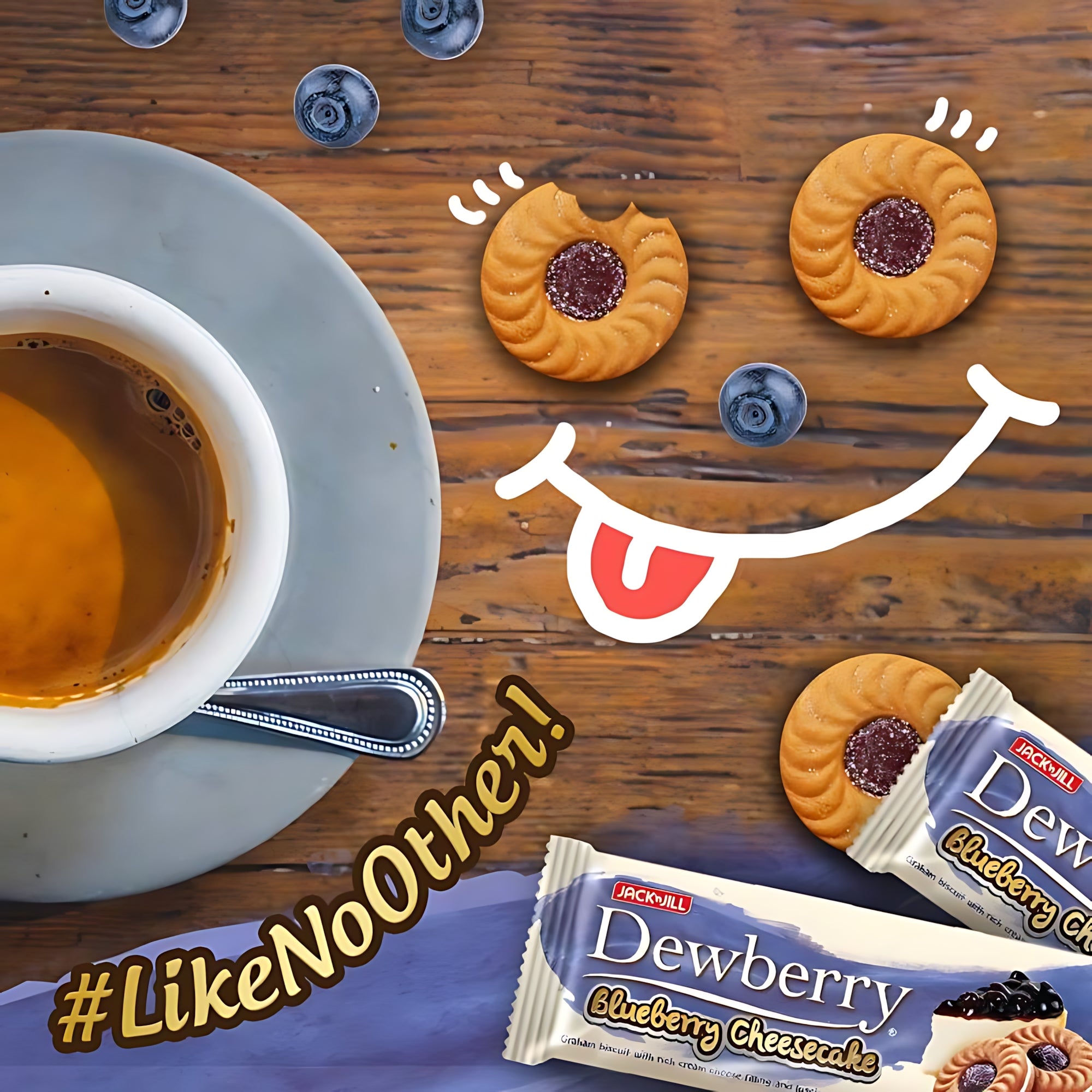 Jack ‘n Jill Dewberry Blueberry Cheesecake Biscuits – 330g (10 x 33g packs)