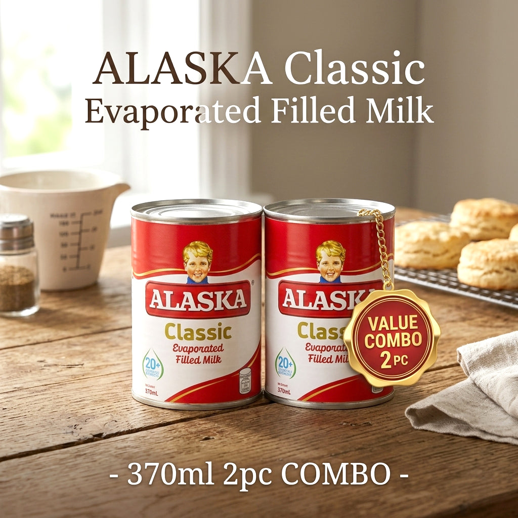 Alaska Classic Evaporated Filled Milk 370ml - 2Pcs COMBO