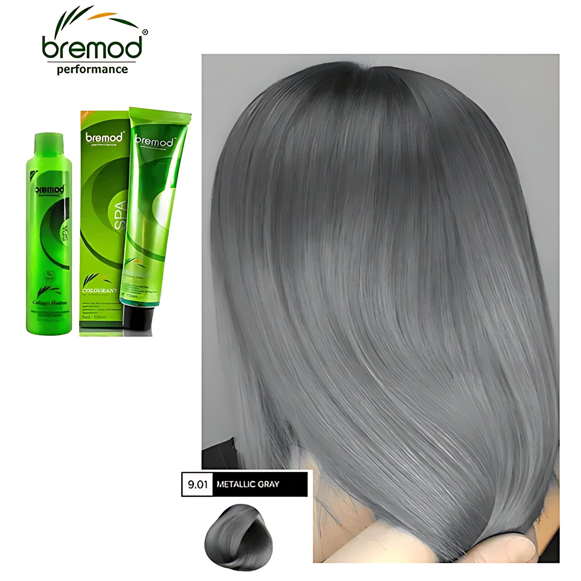 Bremod Performance 9.01 Metallic Gray Hair Color - 100ml