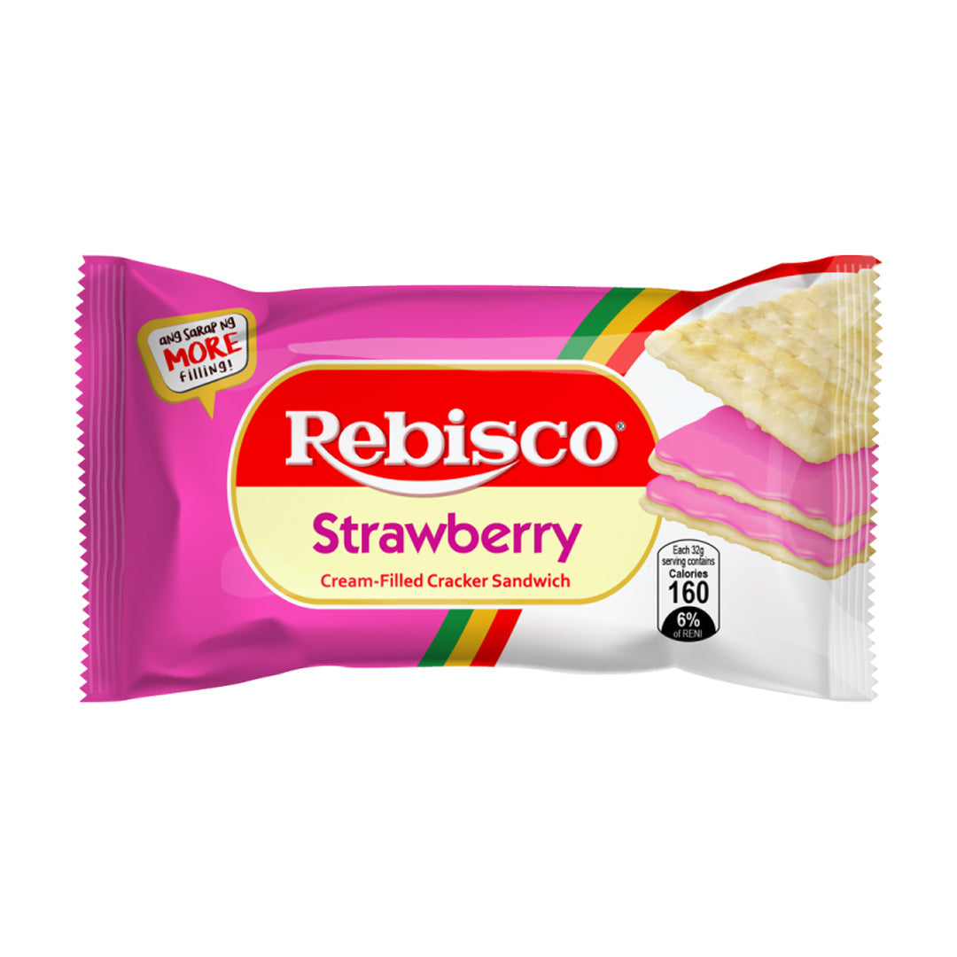 Rebisco Strawberry Filled Cracker Sandwich - 10 x 32g (320g)
