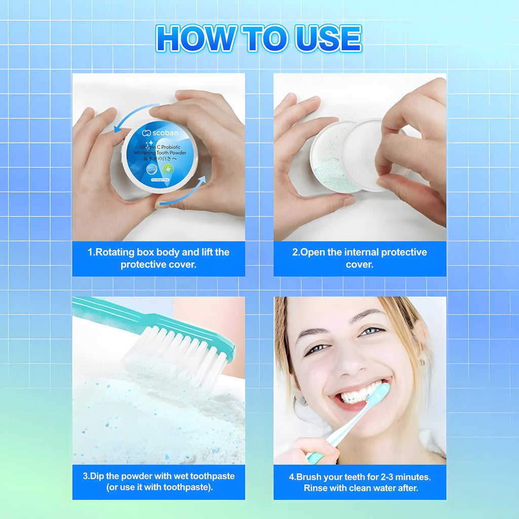 Scoban Tooth Powder Scoban Vitamin C Probiotic Whitening Tooth Powder - 50g – Sige Mart UAE