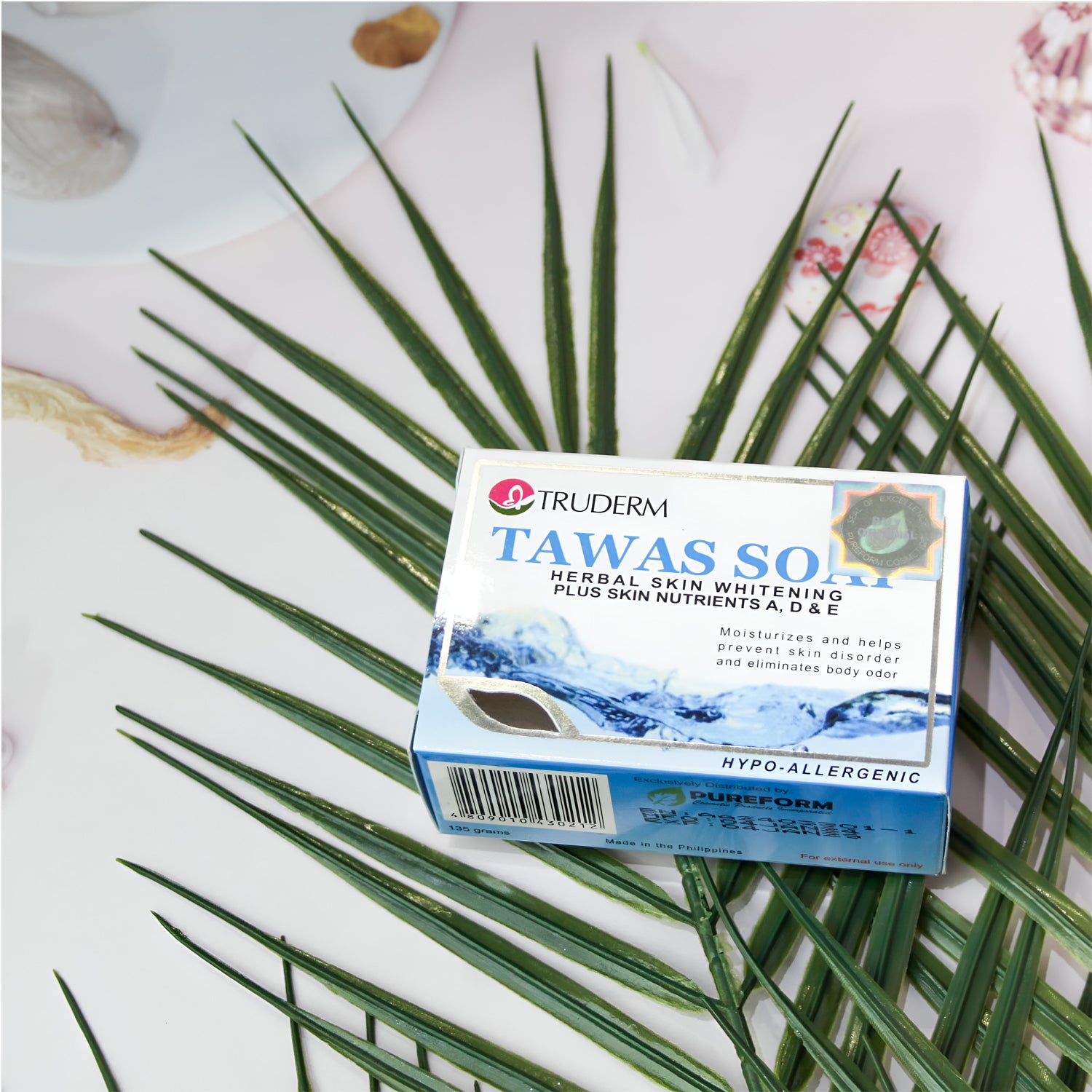 Truderm Tawas Herbal Skin Whitening Soap with Vitamins A, D & E - 135g