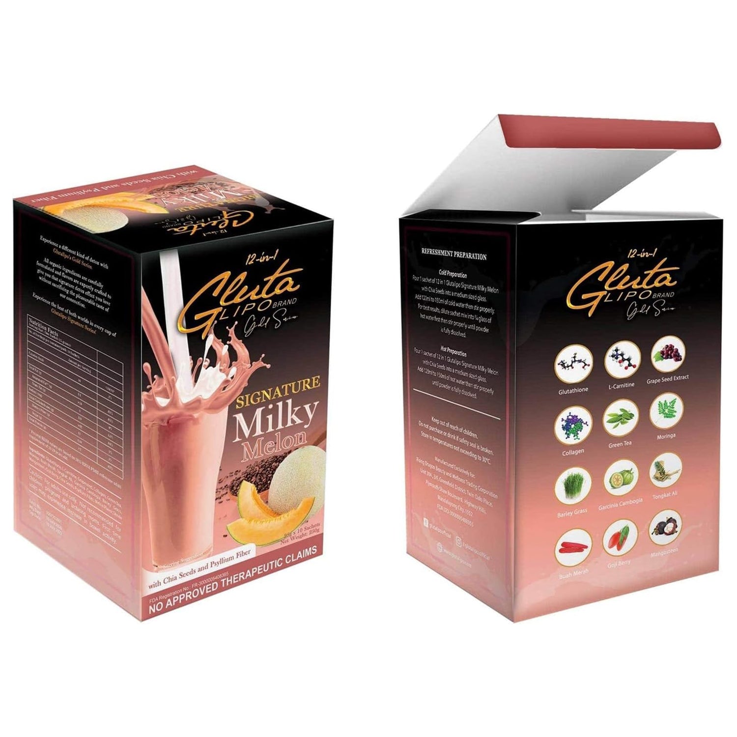 Gluta Lipo 12 In 1 Signature Milky Melon - 250g