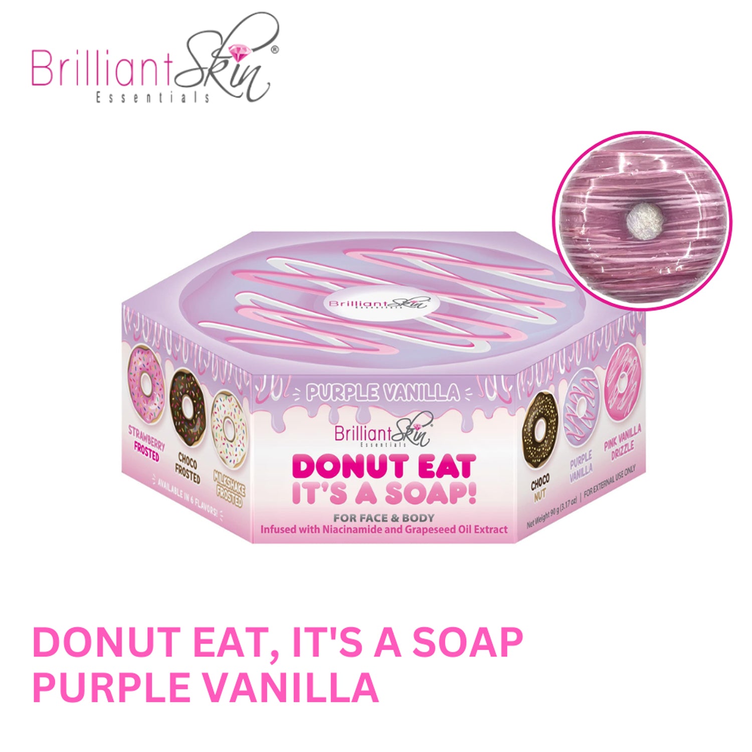 Brilliant Skin Donut Eat Its A Soap Purple Vanilla - 90g