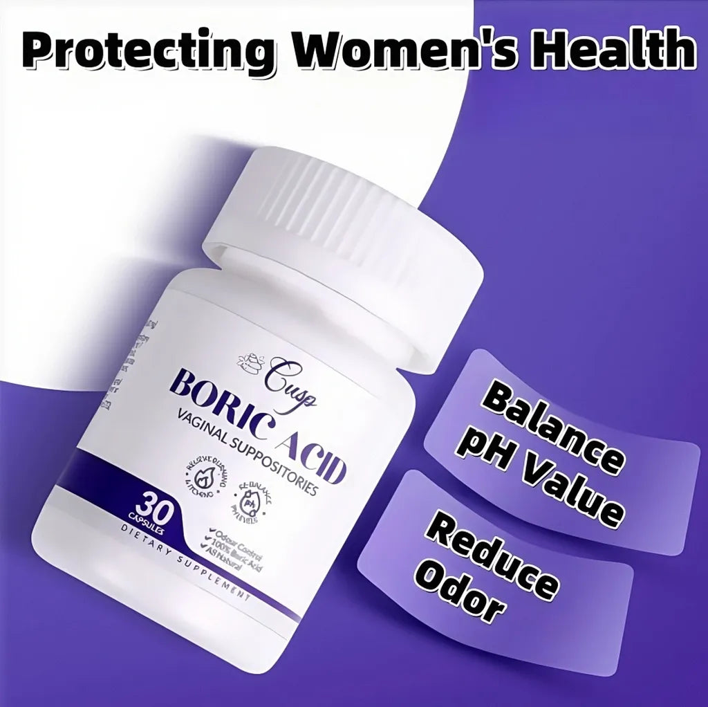 CUSP Boric Acid Vaginal Suppositories – 30 Capsules