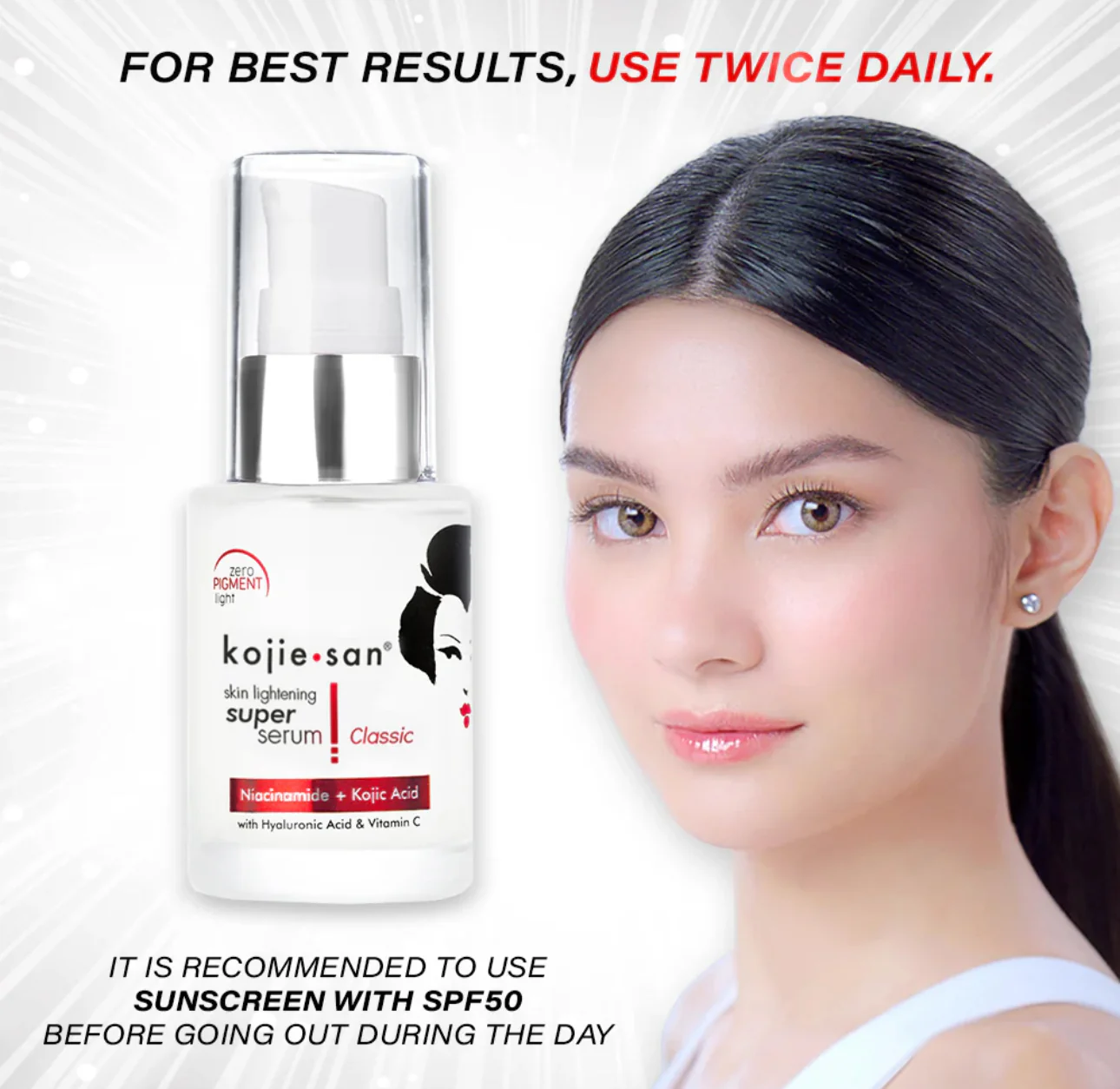 Kojie San Skin Lightening Super Serum Classic (Niacinamide + Kojic Acid with Hyaluronic & Vit C) - 30ml