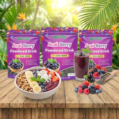 Fitgum Acai Berry Powdered Drink with Chia Seeds – 40g (3 Pcs Combo)