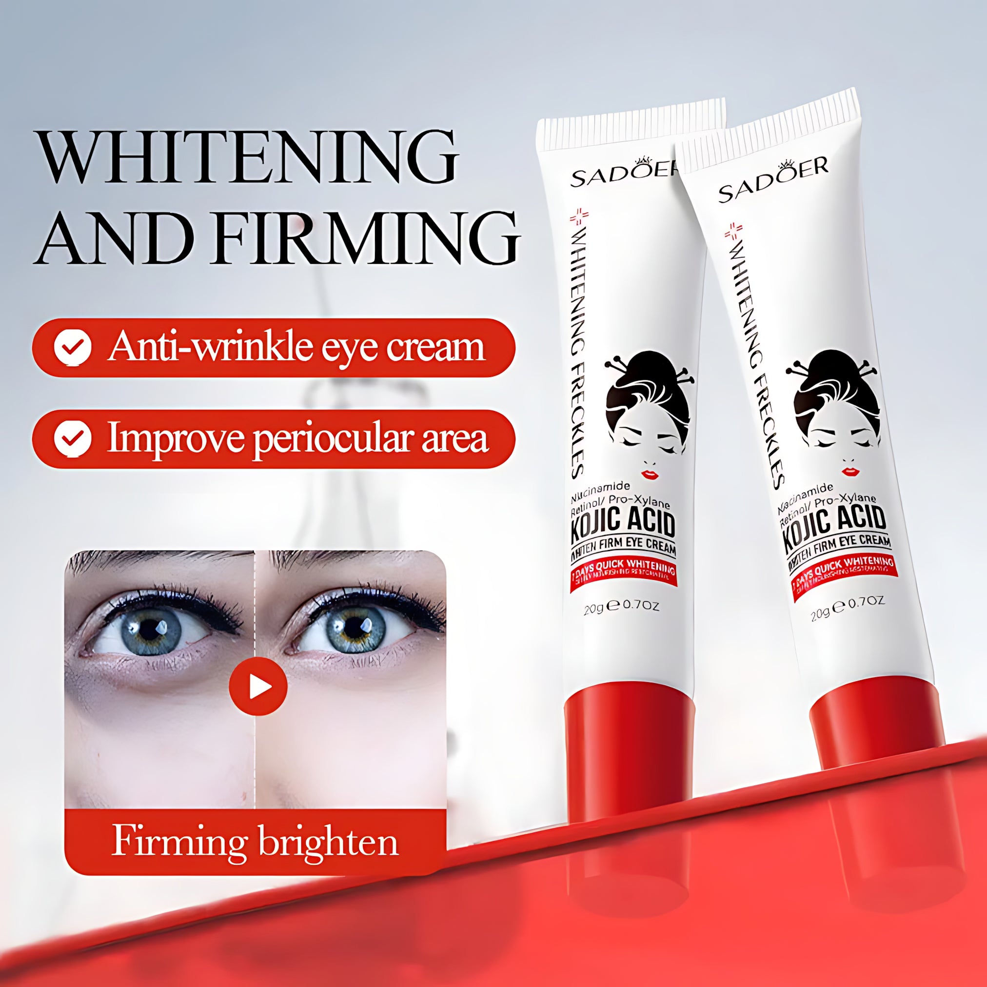 Sadoer Kojic Acid Whitening Freckles Eye Cream – 20g