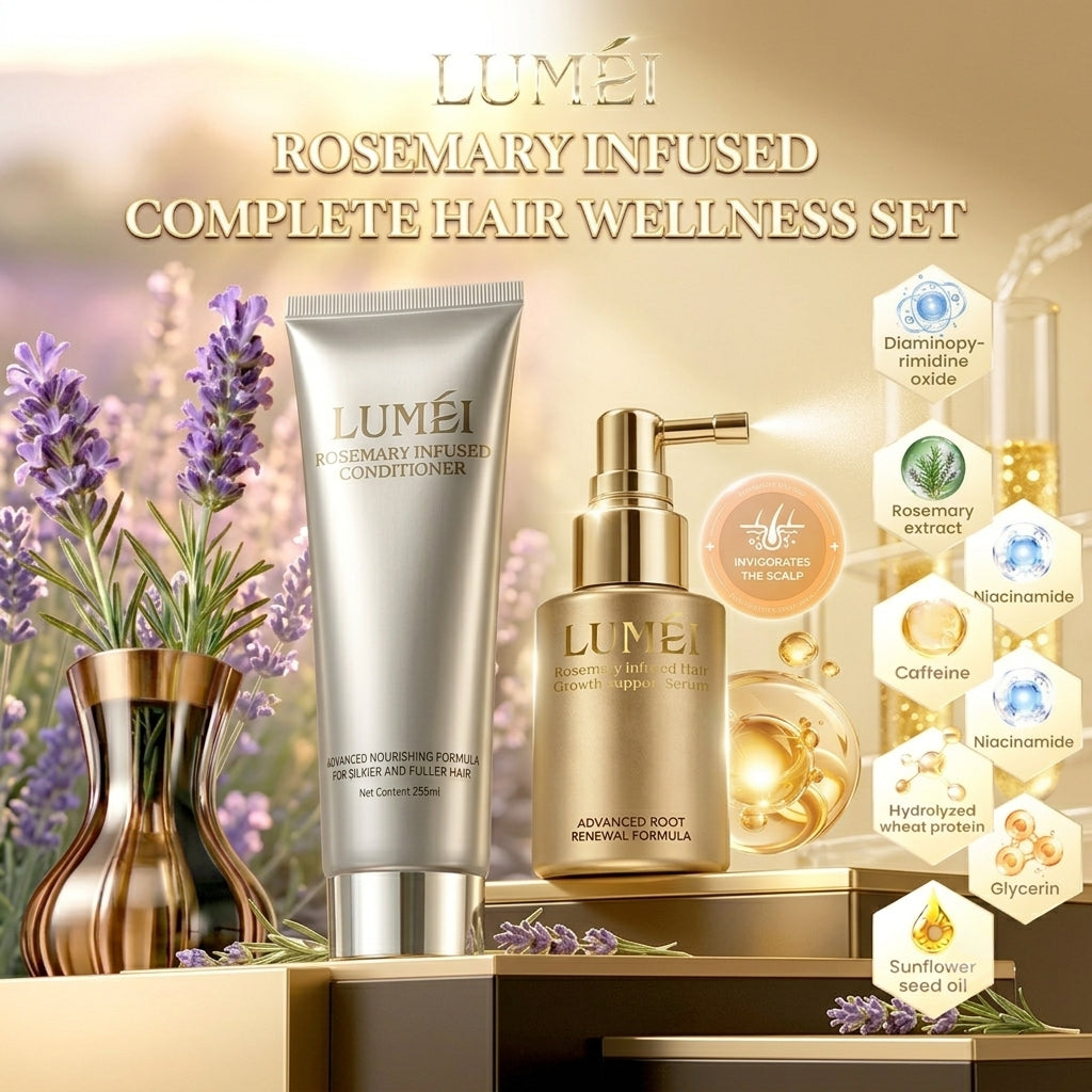 LUMEI Rosemary Hair Care Duo – Rosemary Infused Conditioner (225ml) + Hair Growth Support Serum (30ml)