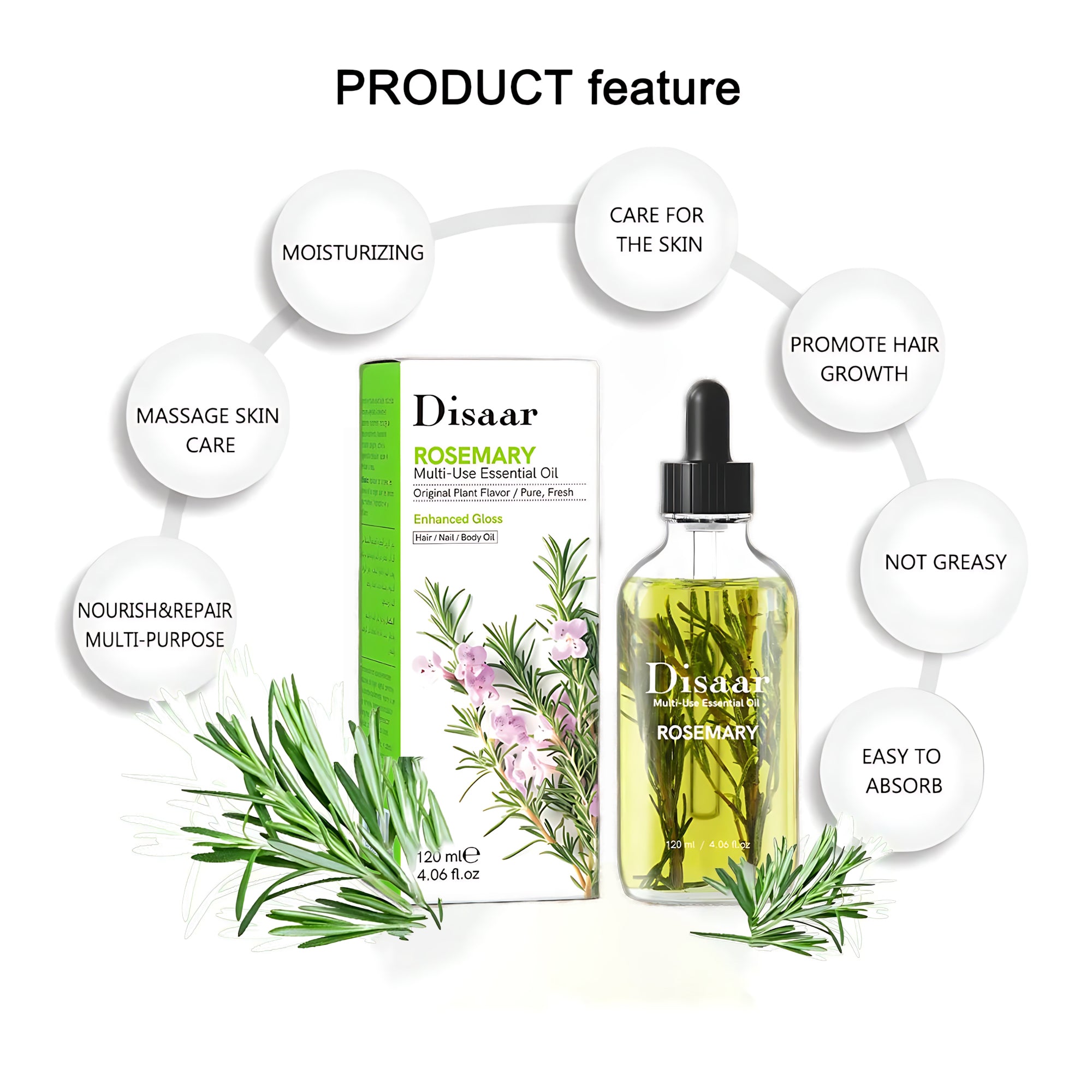 Disaar Rosemary Multi-Use Essential Oil – 120ml