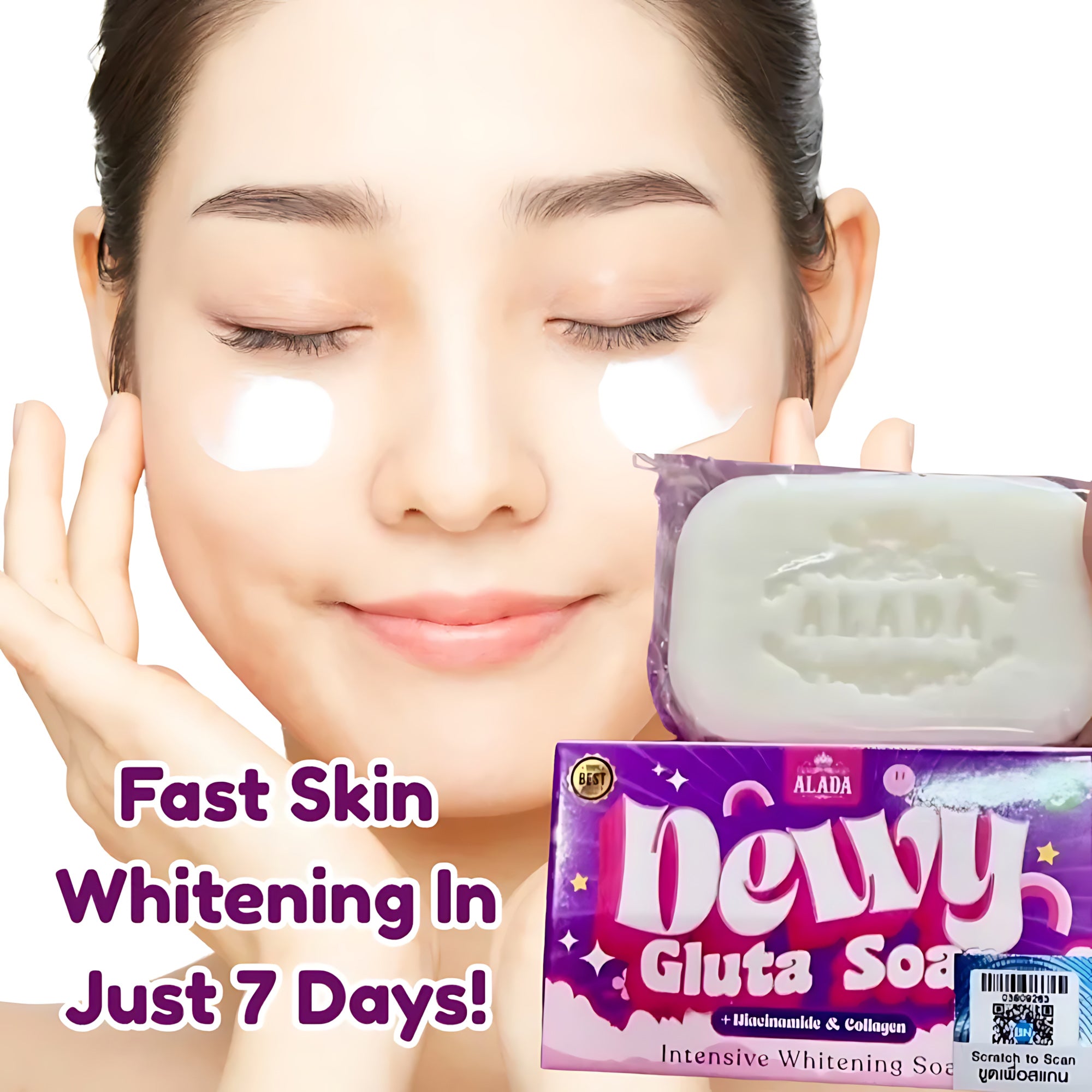 Alada Dewy Gluta Soap – Intensive Whitening with Niacinamide & Collagen – 70g